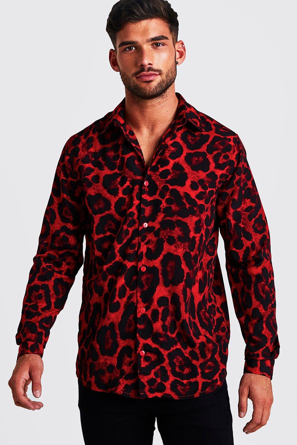 red animal print blouse