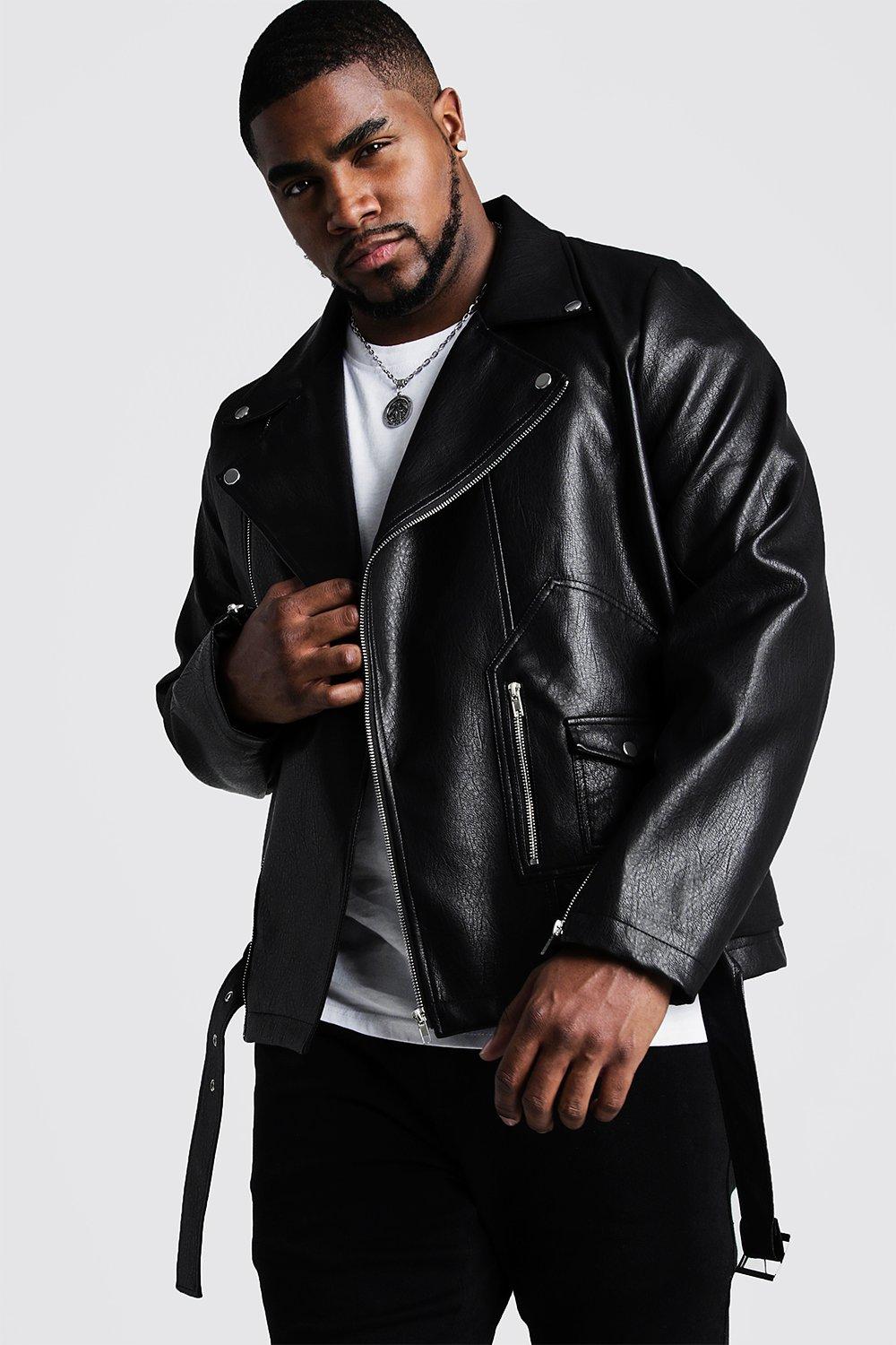 plus size black leather moto jacket