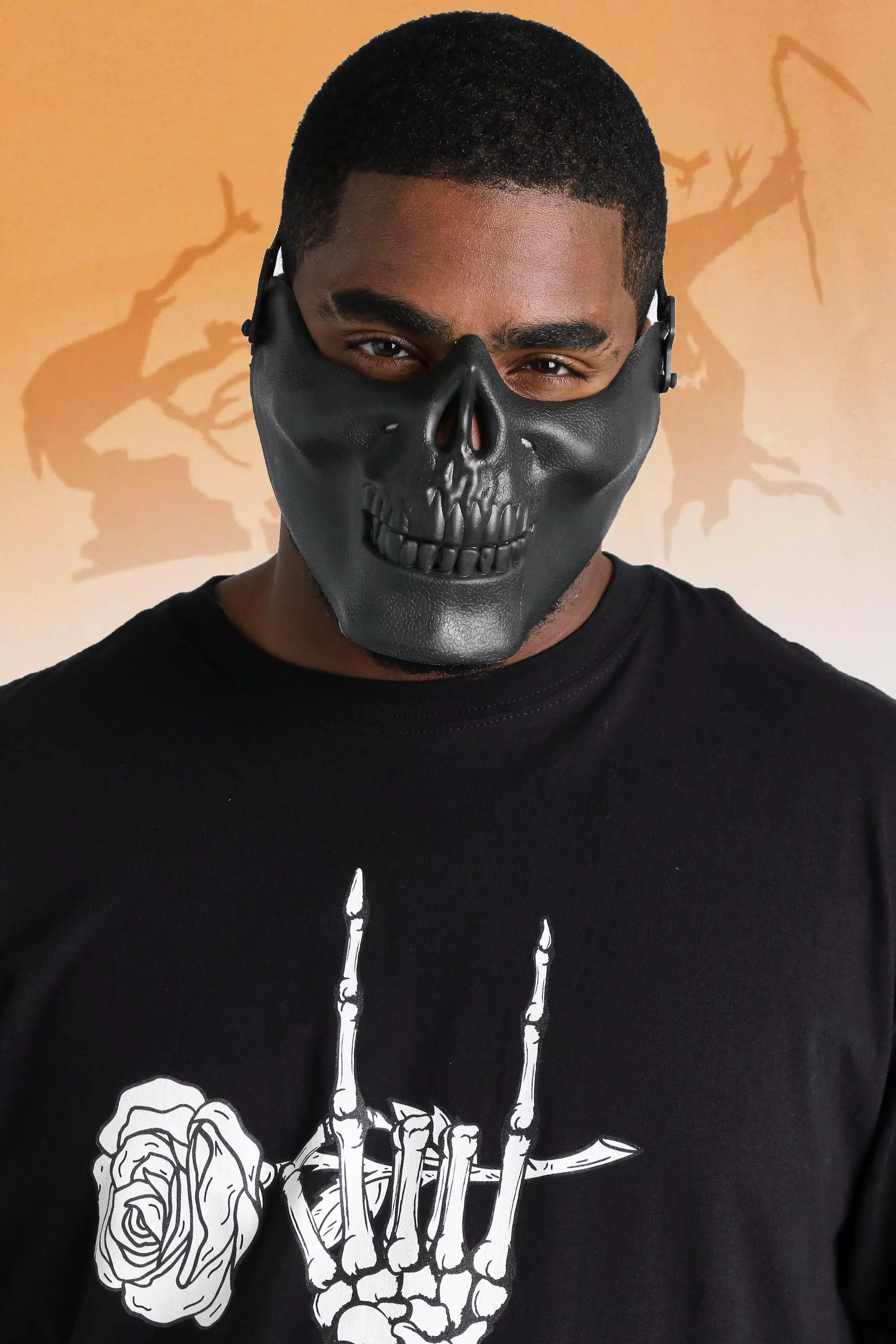 Half Skull Face Mask | boohooMAN USA