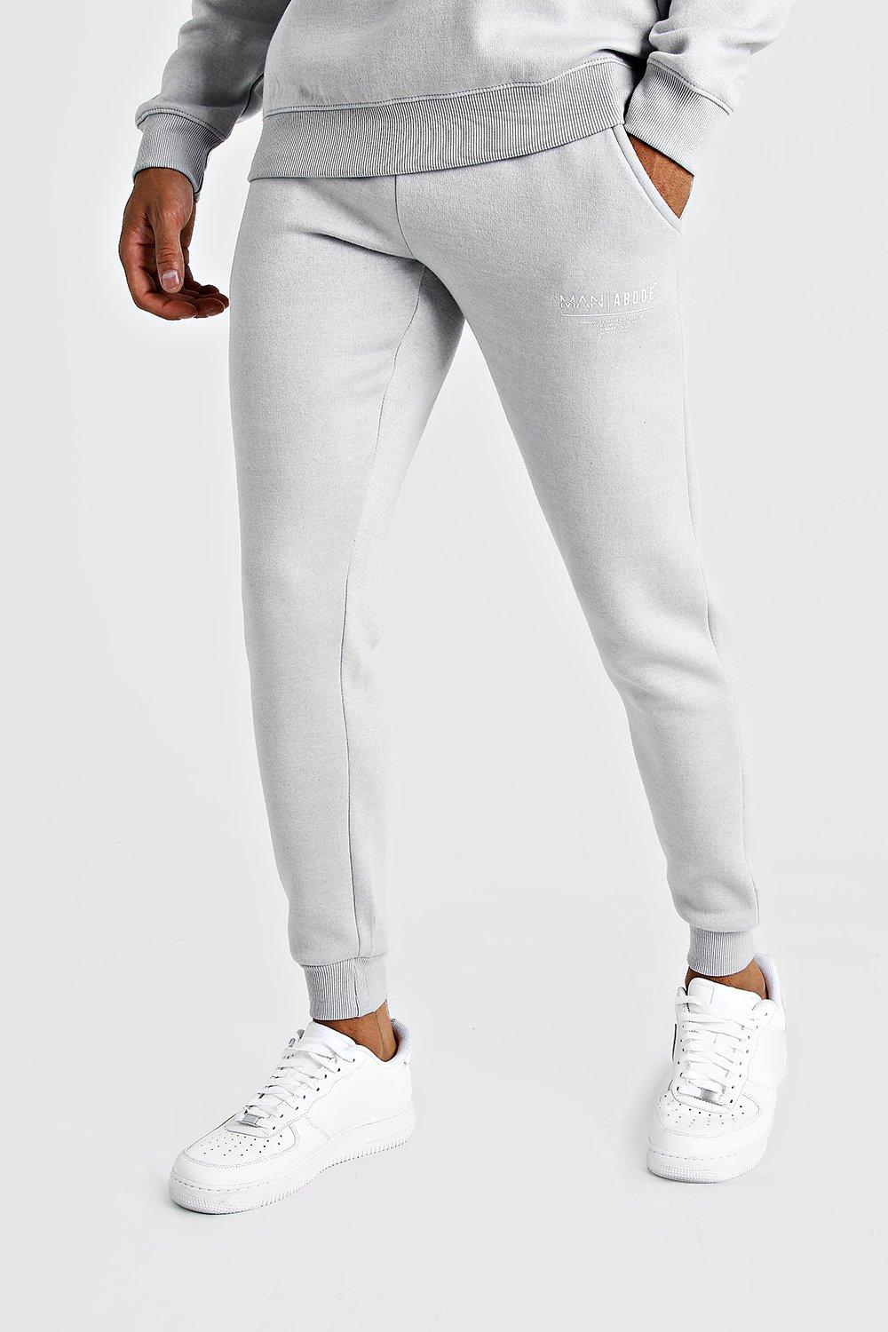 light grey skinny joggers mens