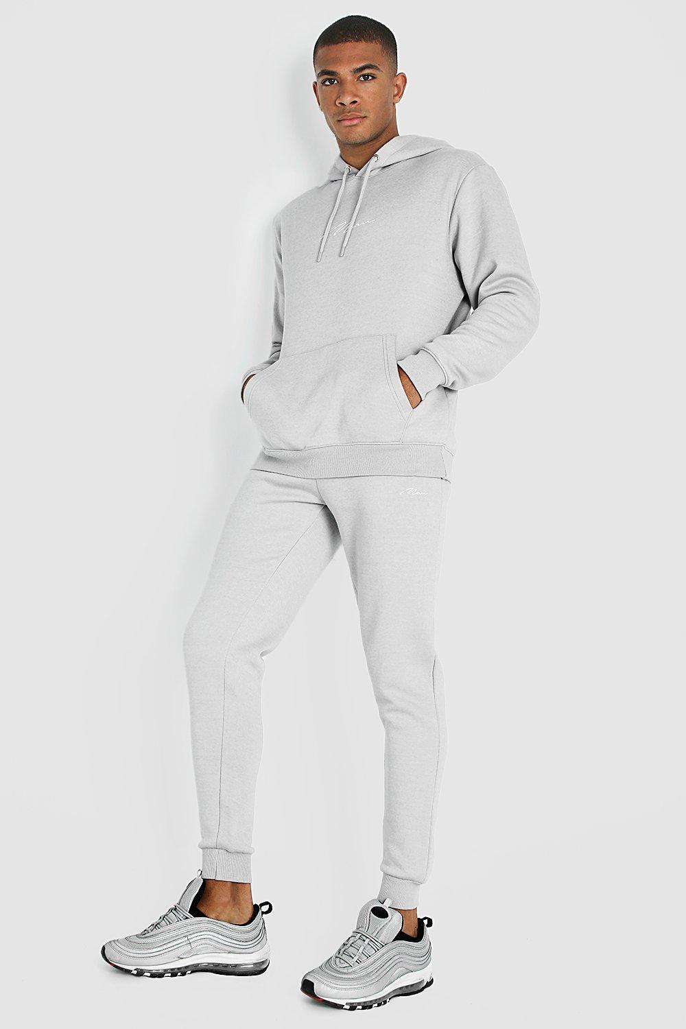 grey hooded tracksuit