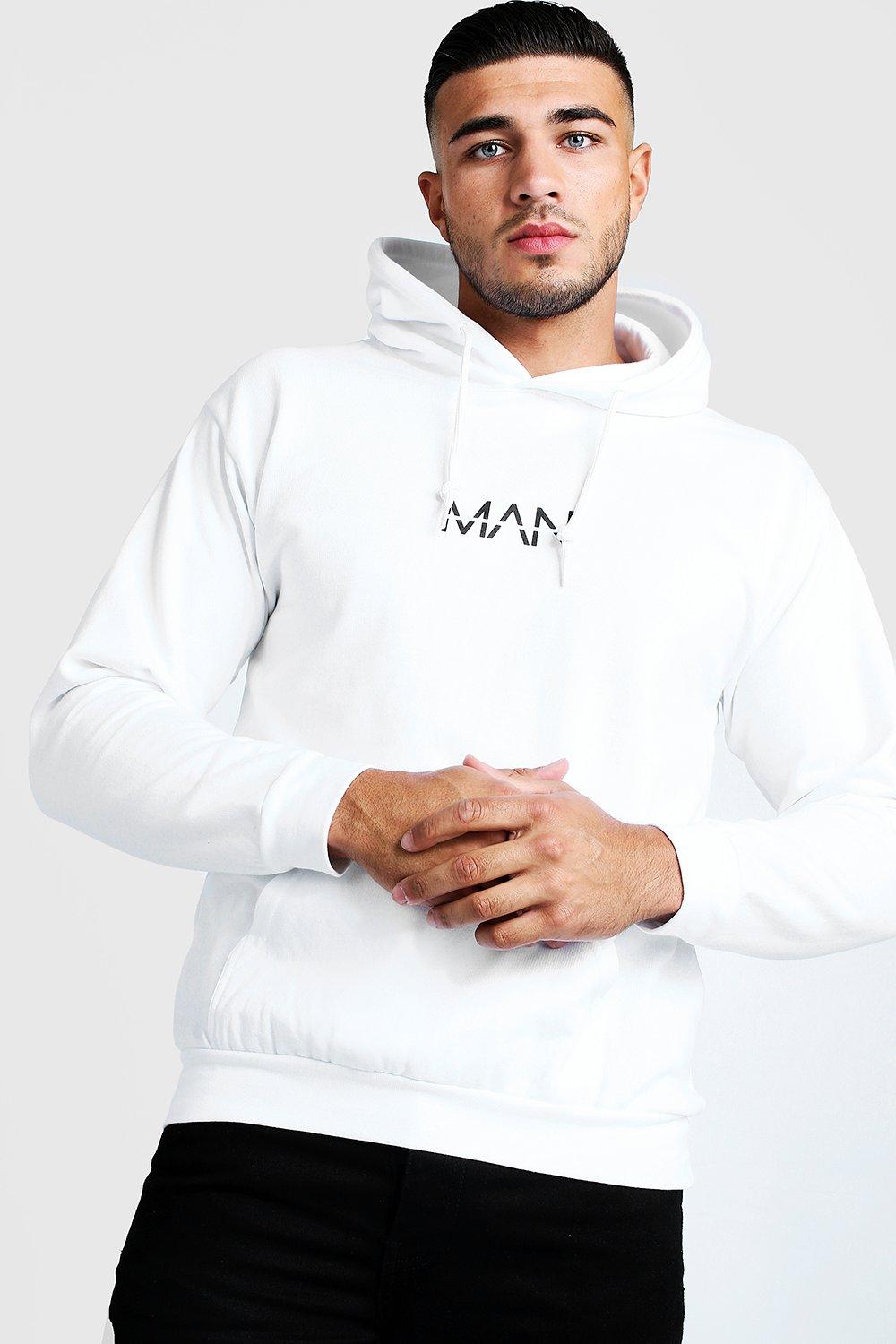 white boohooman hoodie