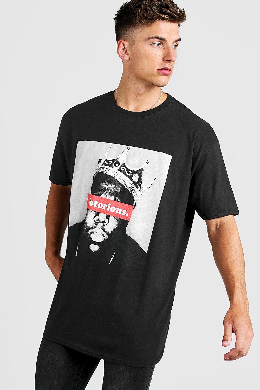 Oversized T Shirt Mit Lizenziertem Notorious Big Crown Print Boohooman