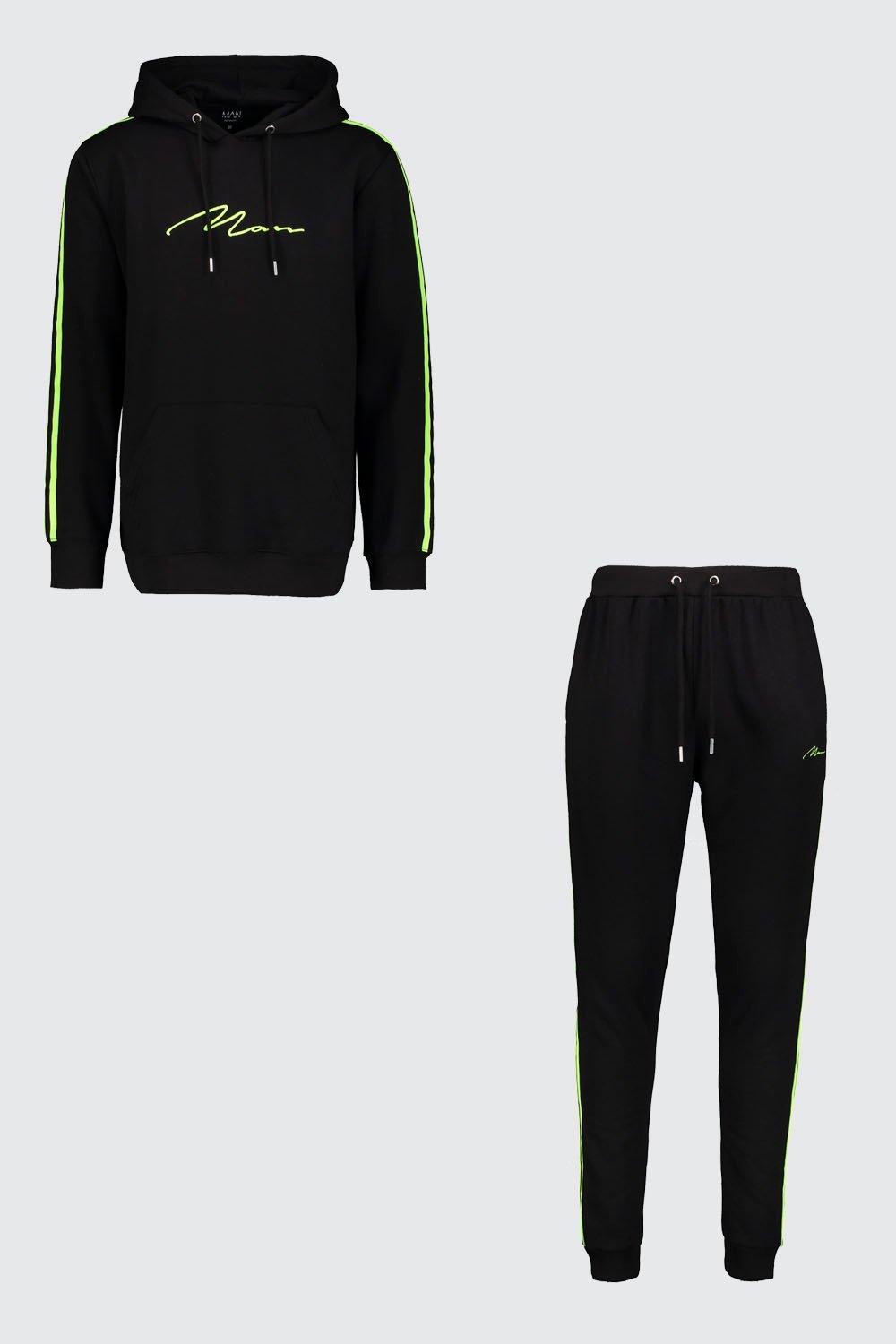 black and neon tracksuit