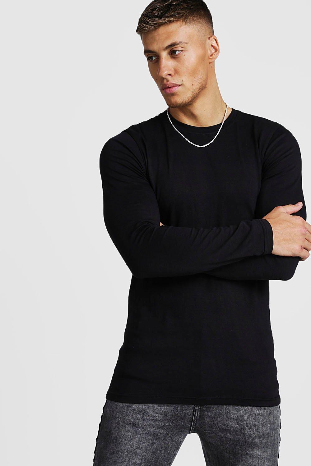 black muscle fit sweatshirt