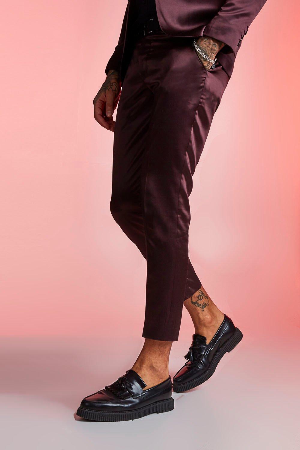 skinny fit cropped dress pants