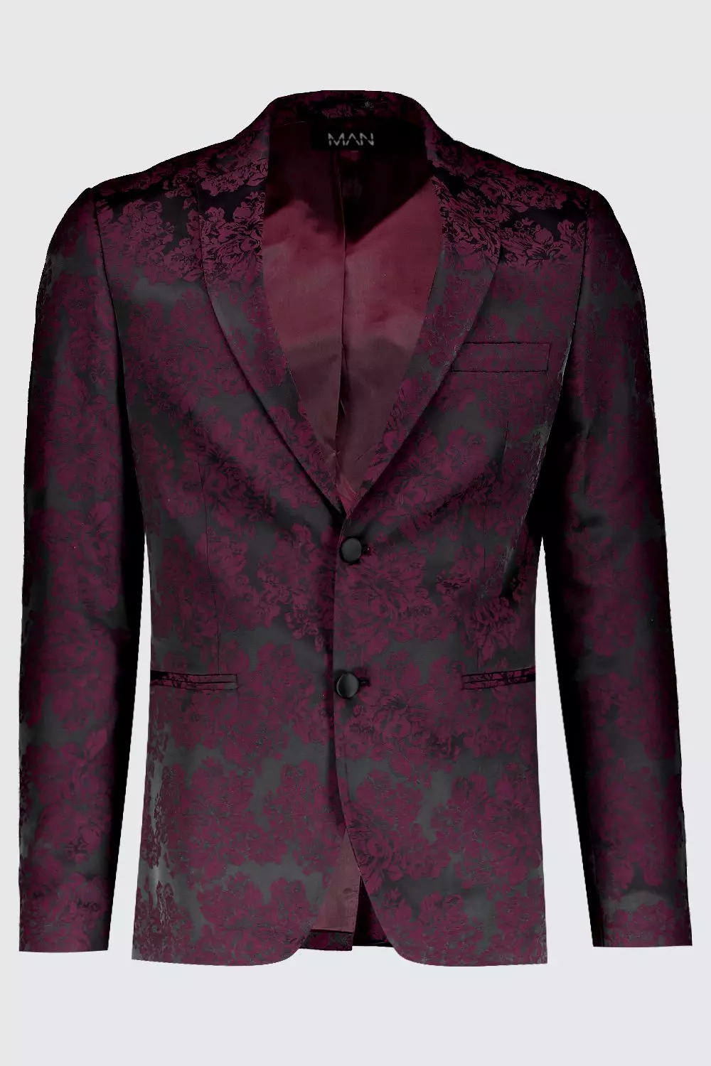 Paisley Jacquard Skinny Fit Suit Jacket | boohooMAN USA