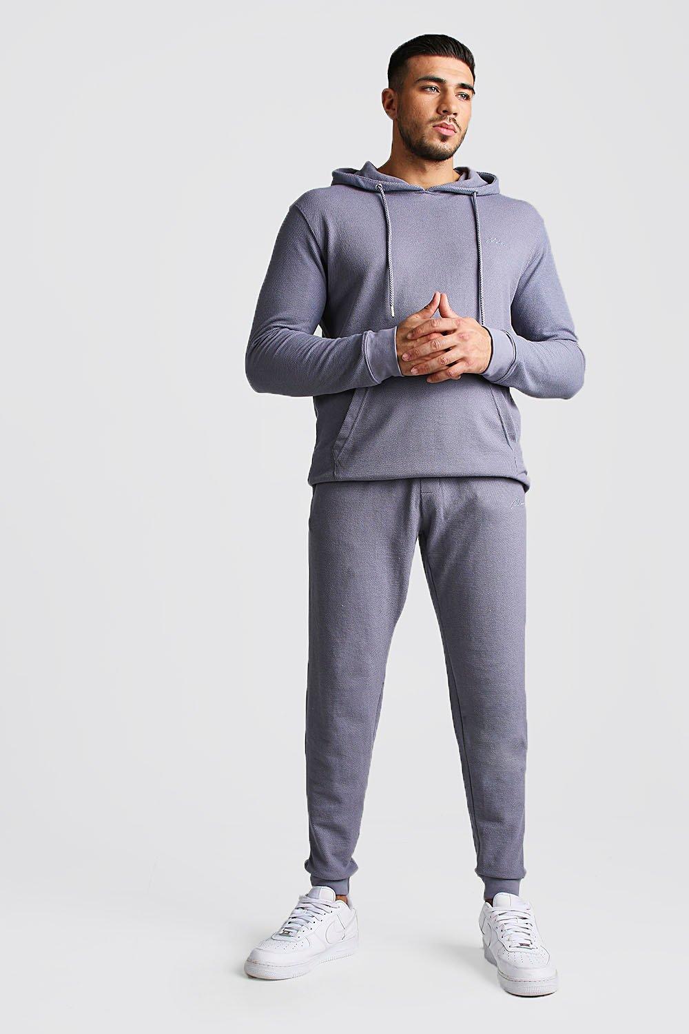 

Спортивный костюм скинни с капюшоном из ткани пике, Dark blue