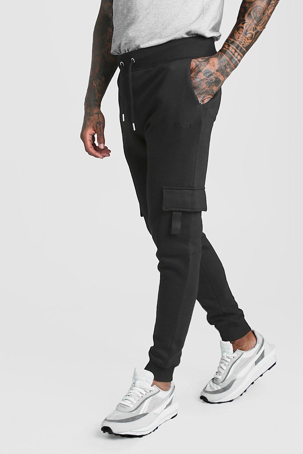 cargo black joggers