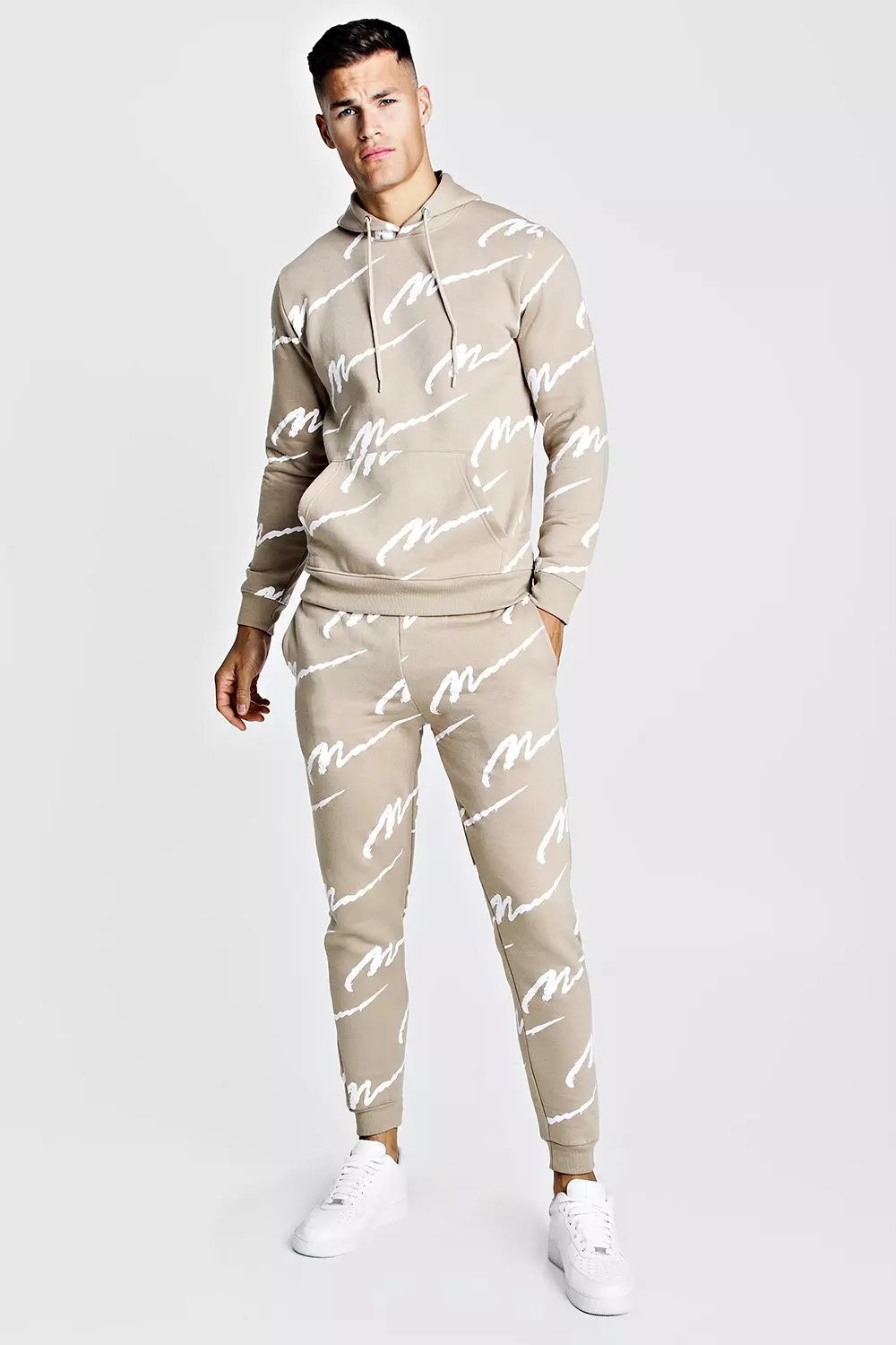 All Over Man Printed Hooded Tracksuit