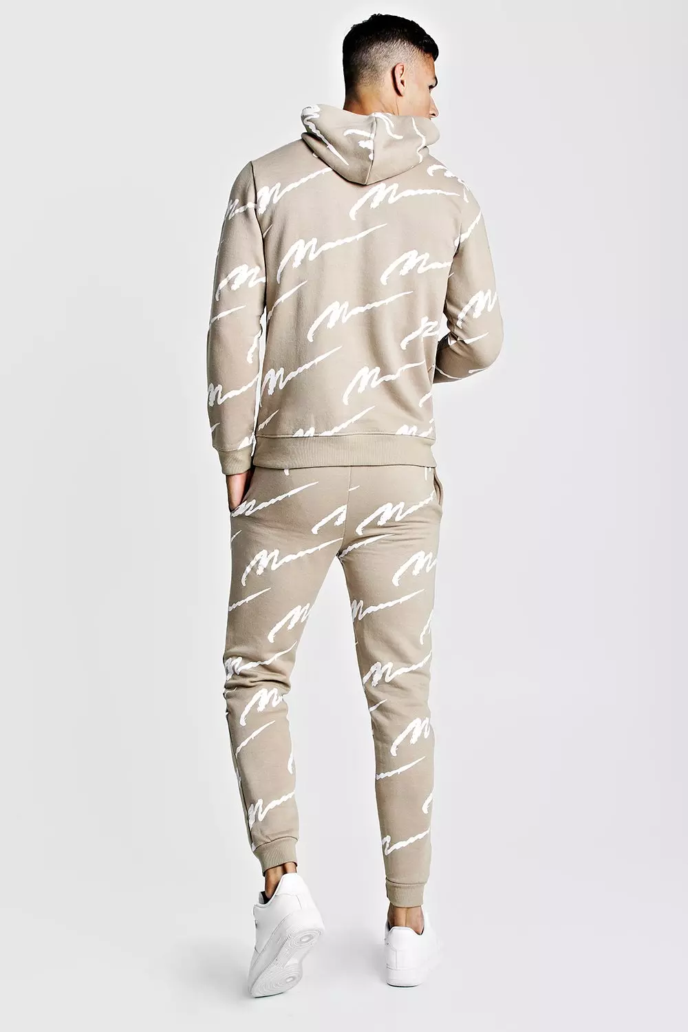 All over man store printed hooded tracksuit