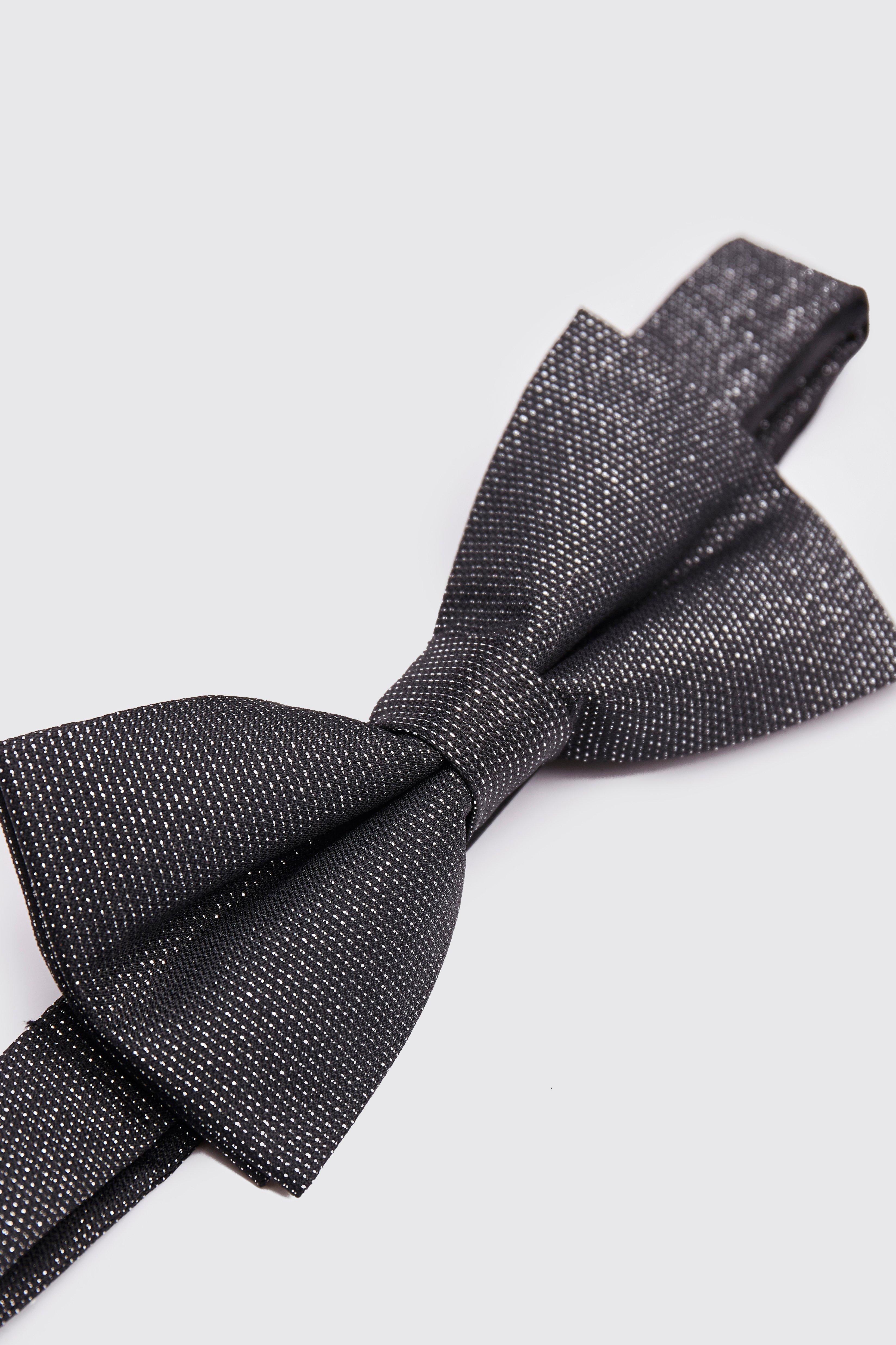 

Металлизированный галстук-бабочка с люрексом, Black, Нагрудный платок в стиле барокко с листьями, Black