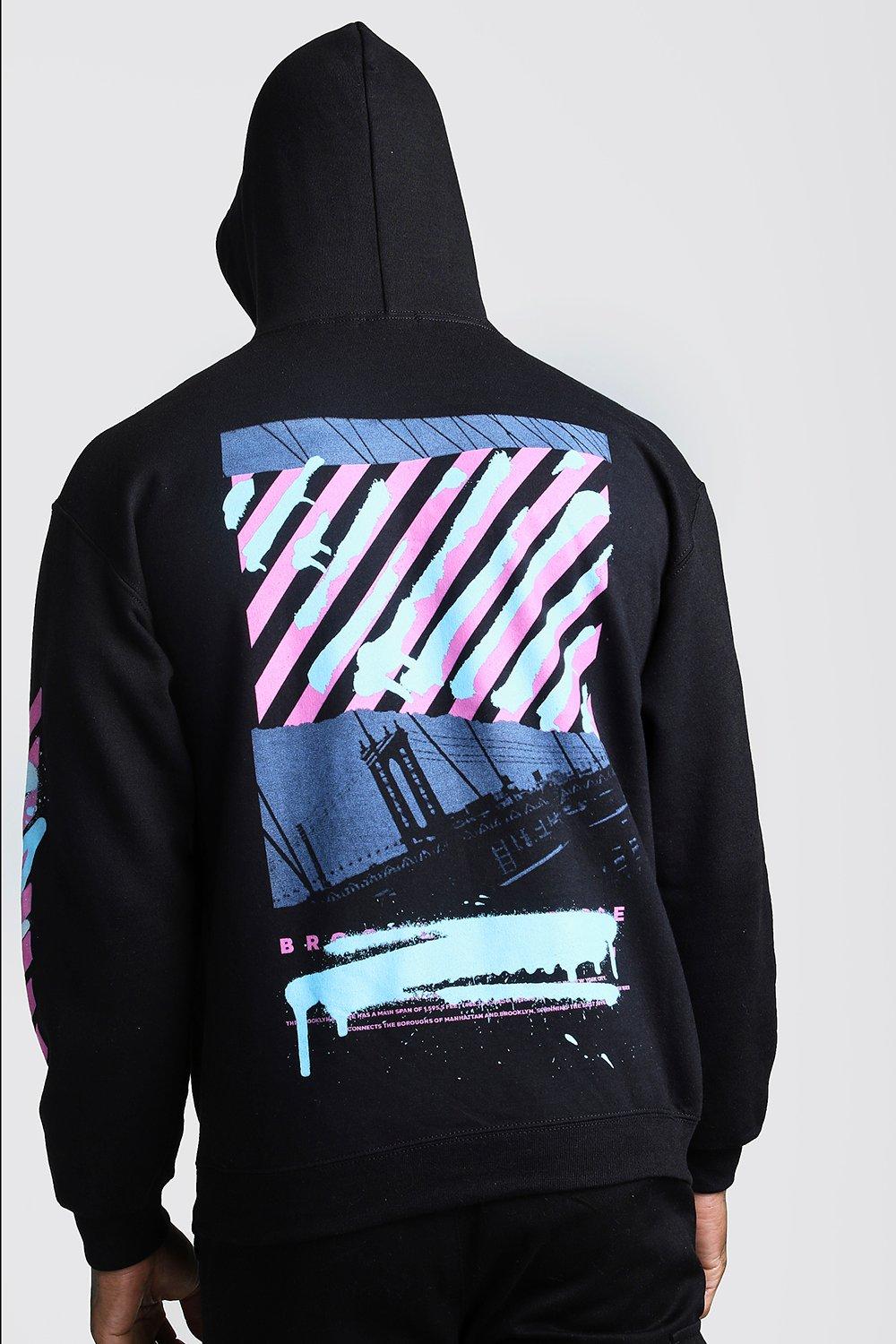 hoodie with print on sleeve