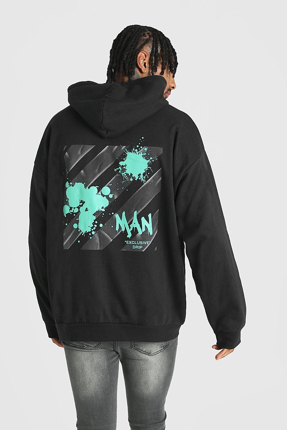 black hoodie with back print