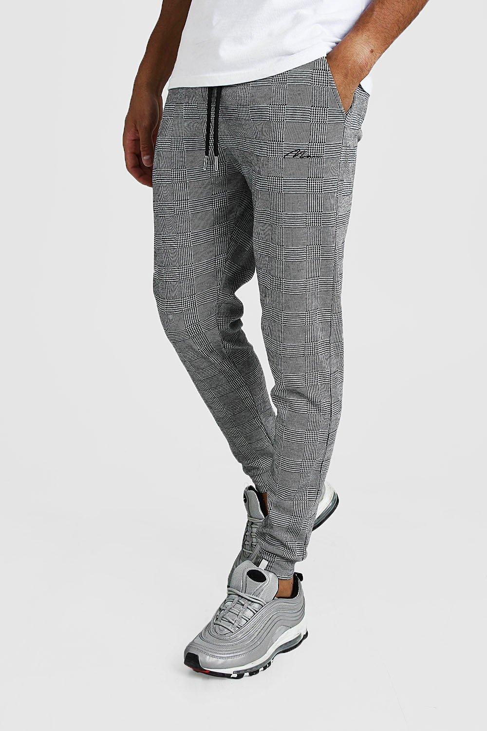 mens grey tapered joggers