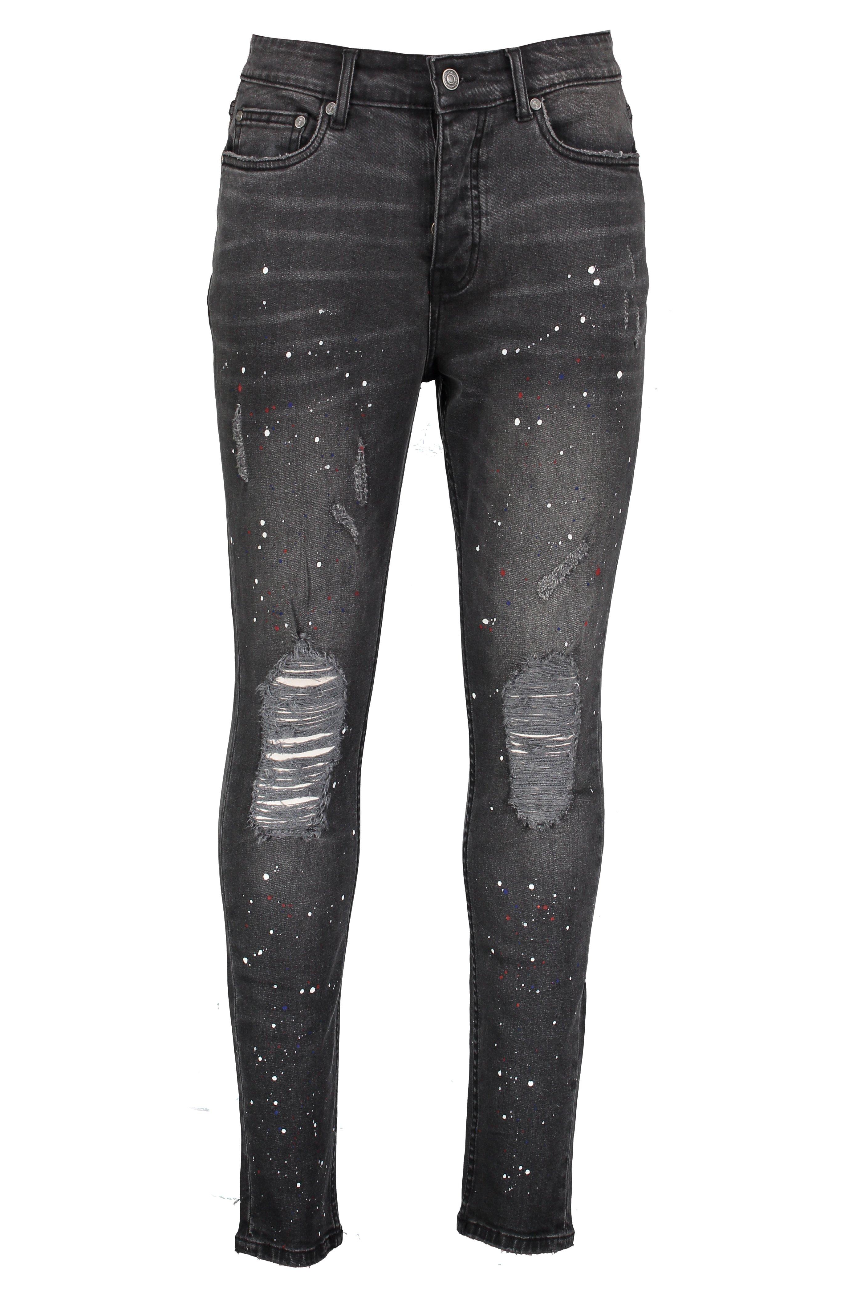 grey splatter jeans