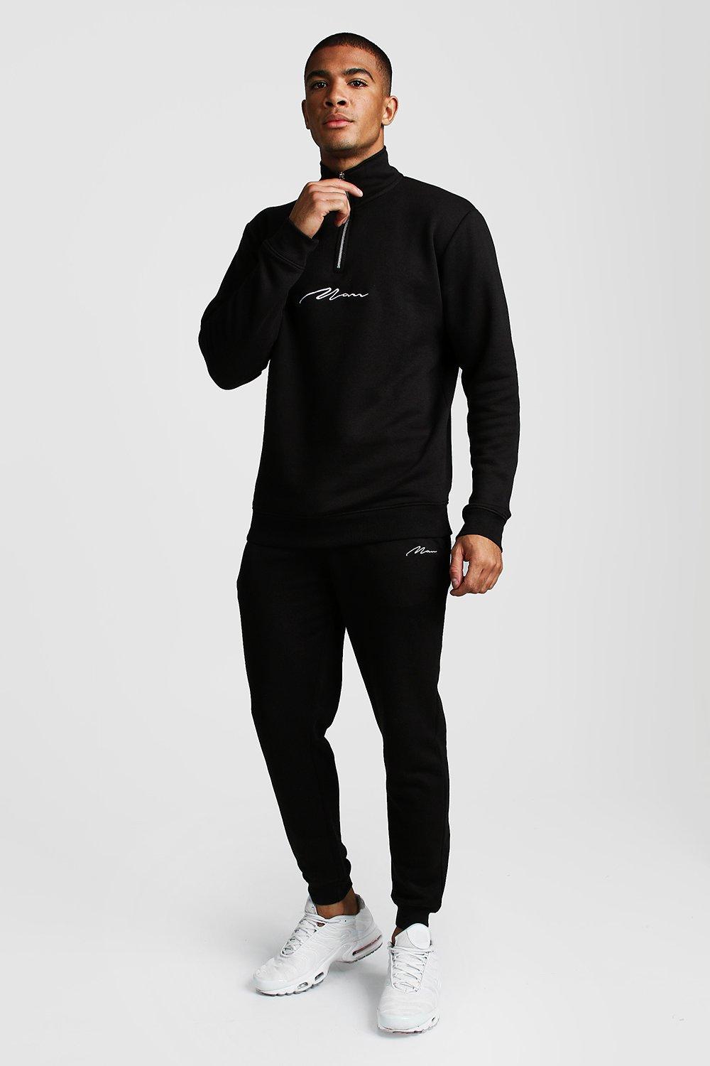boohooman tracksuit black
