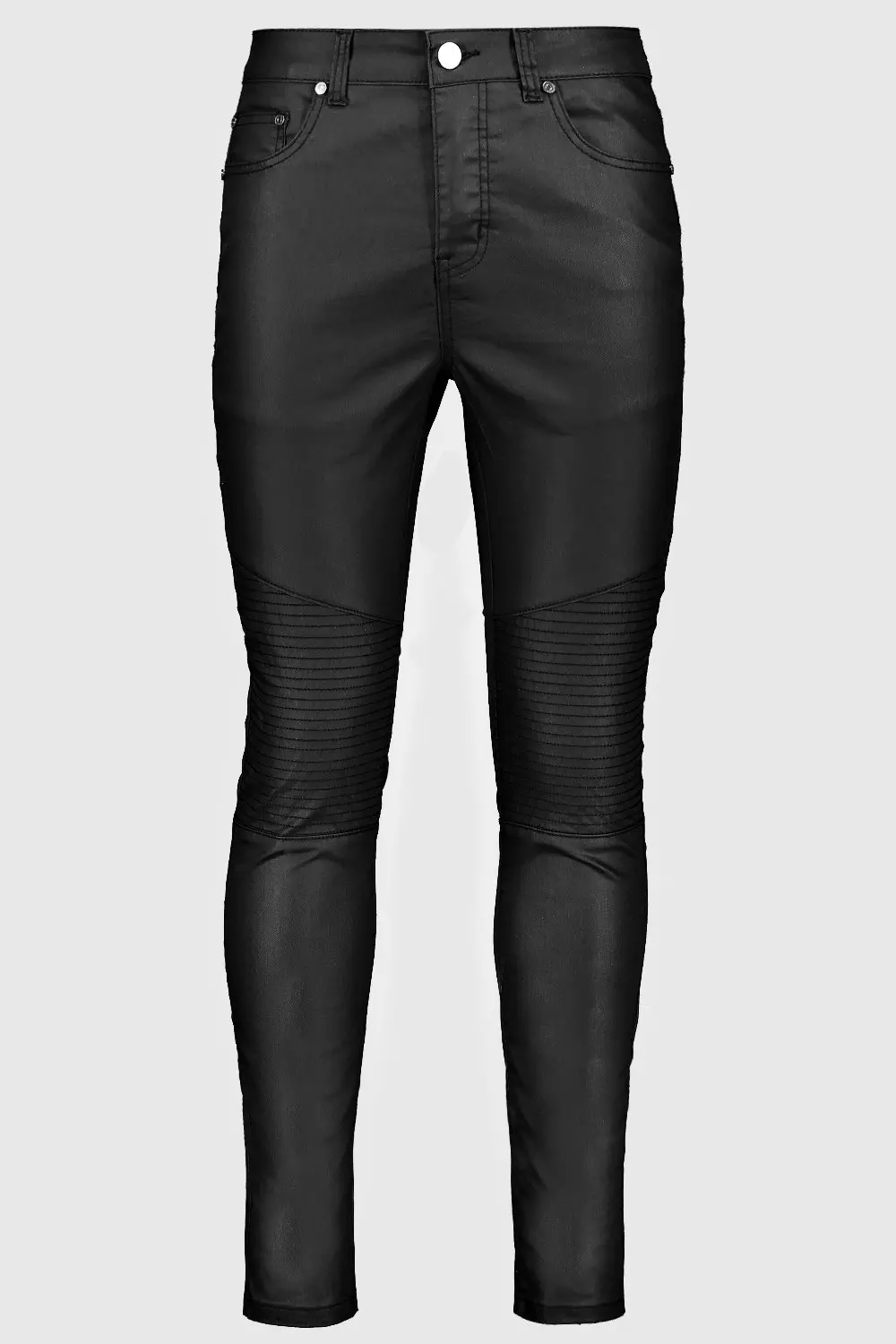 Coated biker hot sale jeans