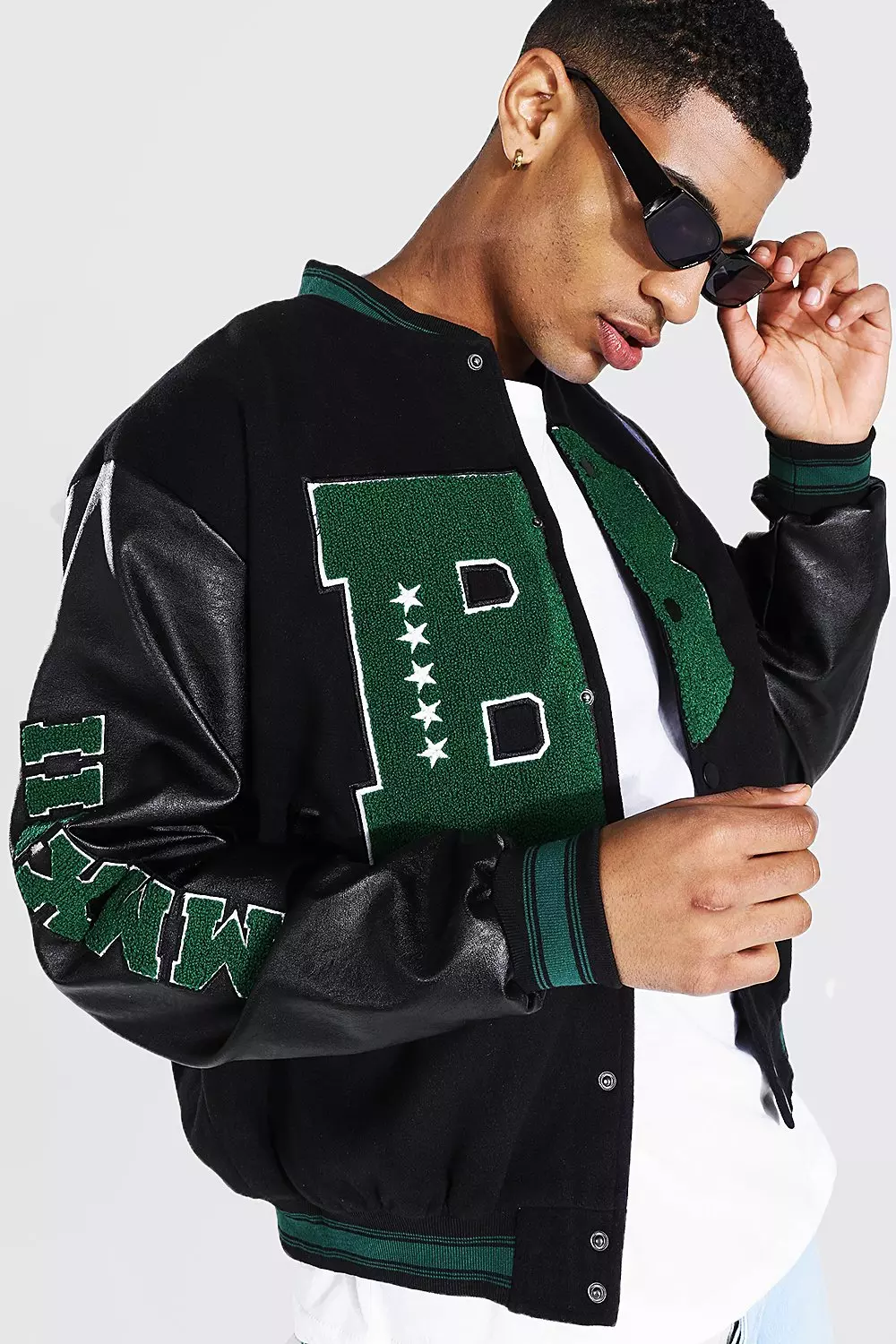 Black-Green Leather Varsity Letterman Bomber Jacket – PalaLeather