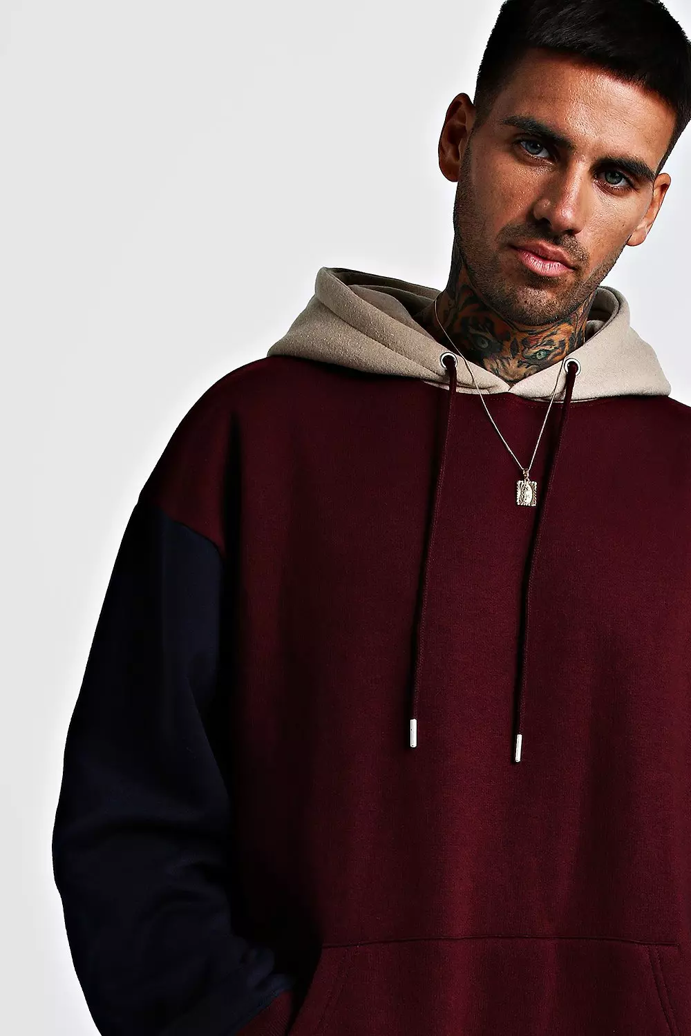 Oversized colour block hoodie sale