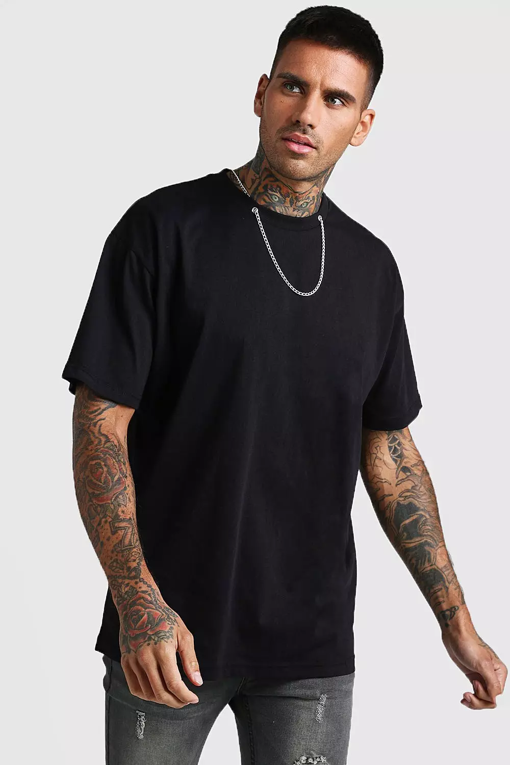 Huddle Goodwill afskaffet Loose Fit T-Shirt With Chain Necklace | boohooMAN USA