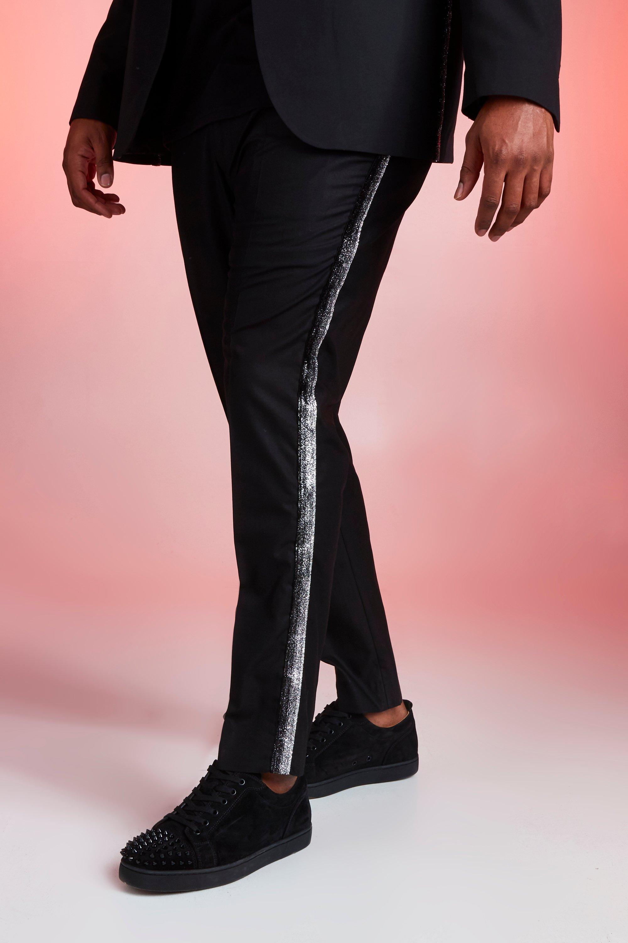 tall slim leg black trousers