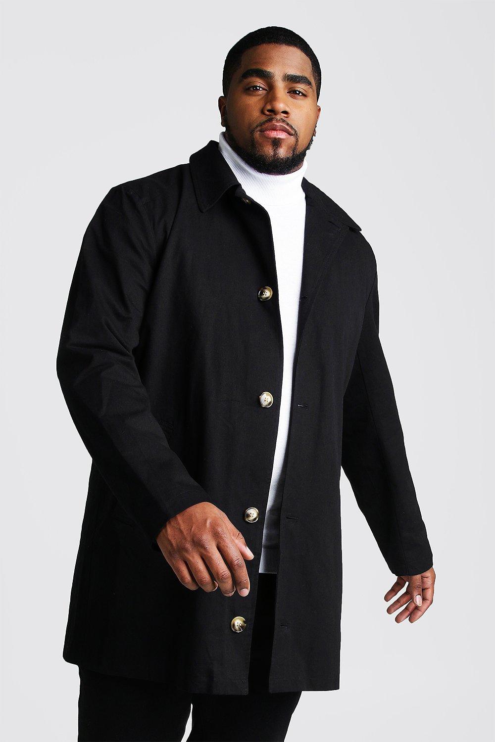 plus size black trench coat