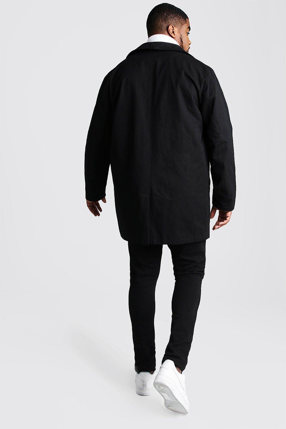 

Из коллекции «Big And Tall» — Однобортный тренч, Black