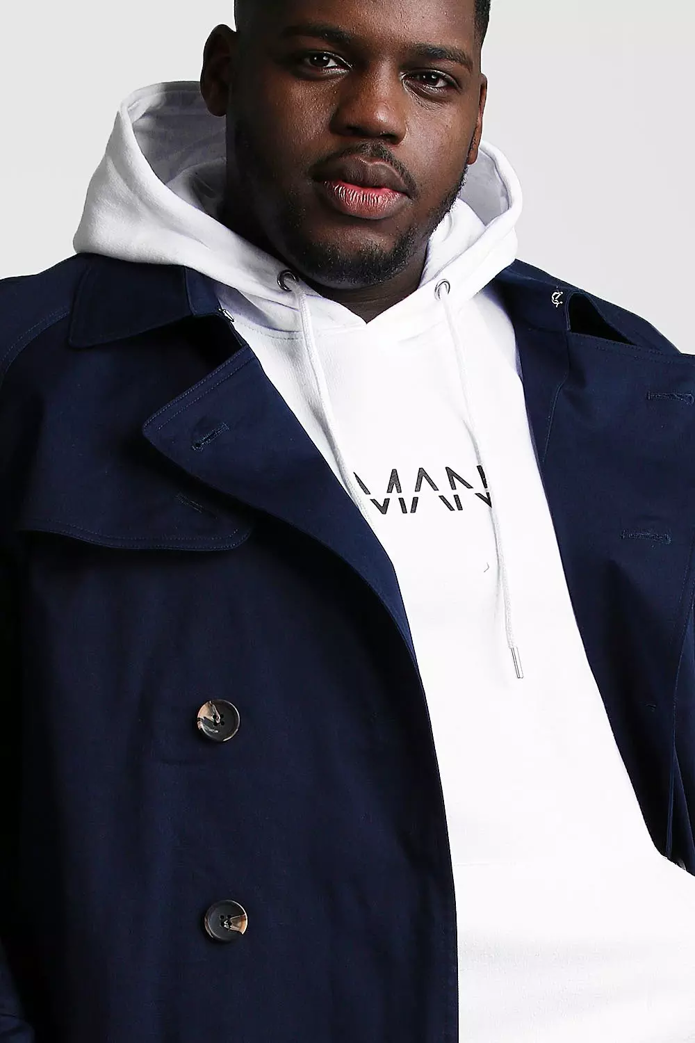 Plus size sale navy trench coat