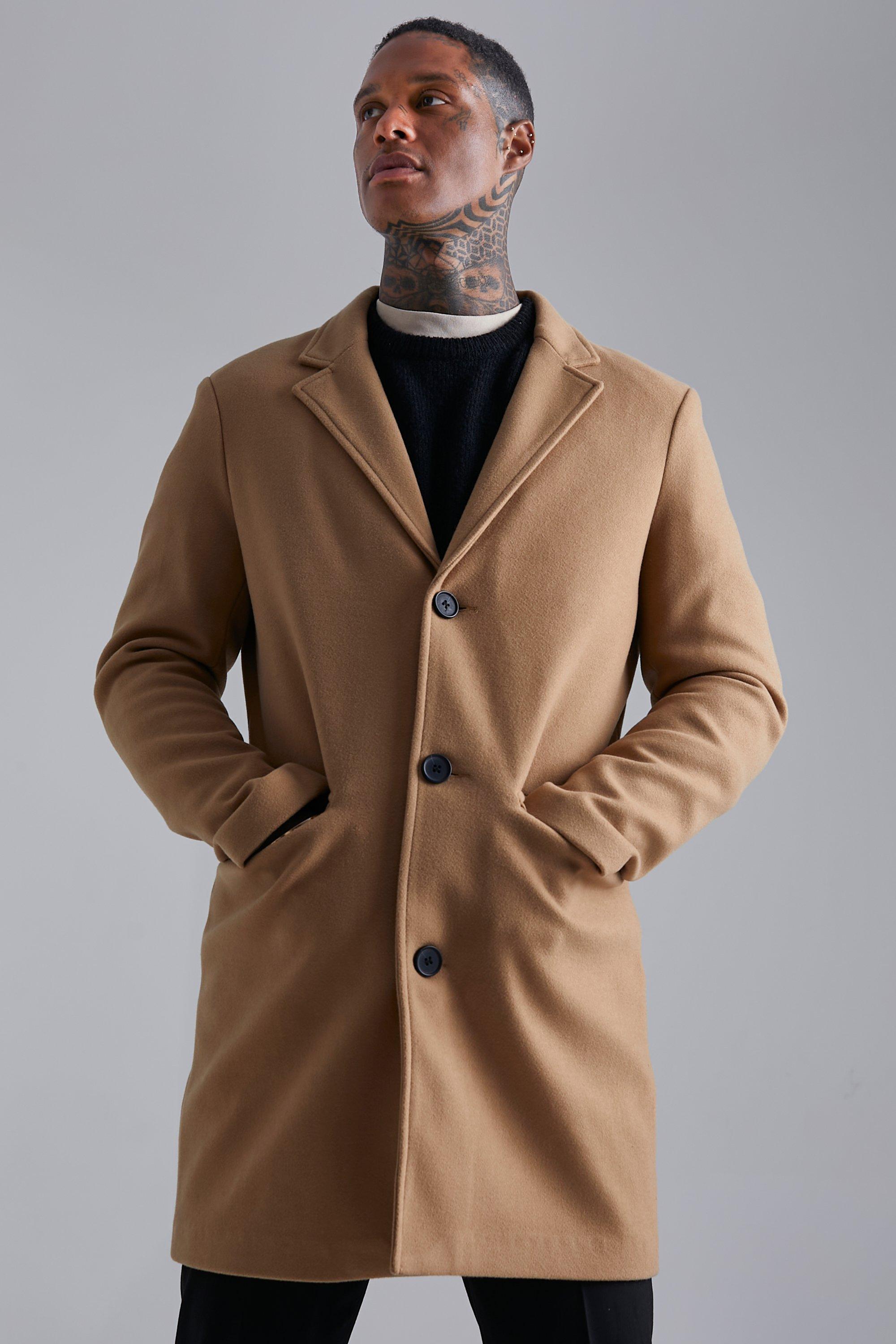 single breasted wool overcoat