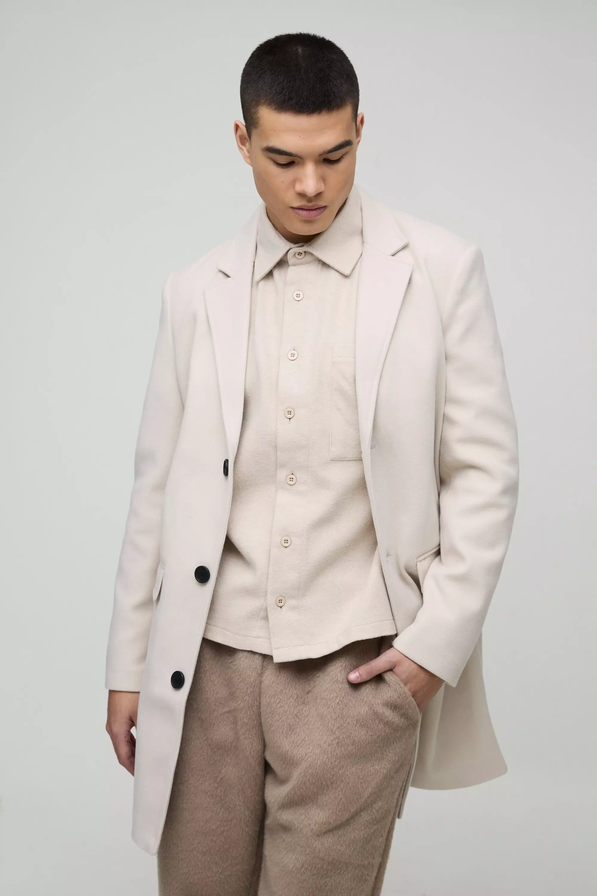 Manteau discount droit beige