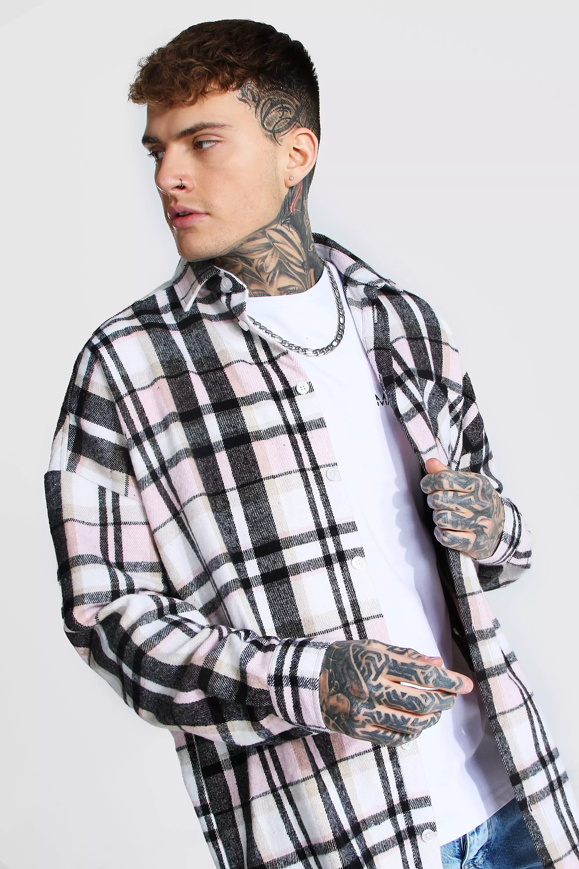 Heavy Weight Bleached Check Overshirt