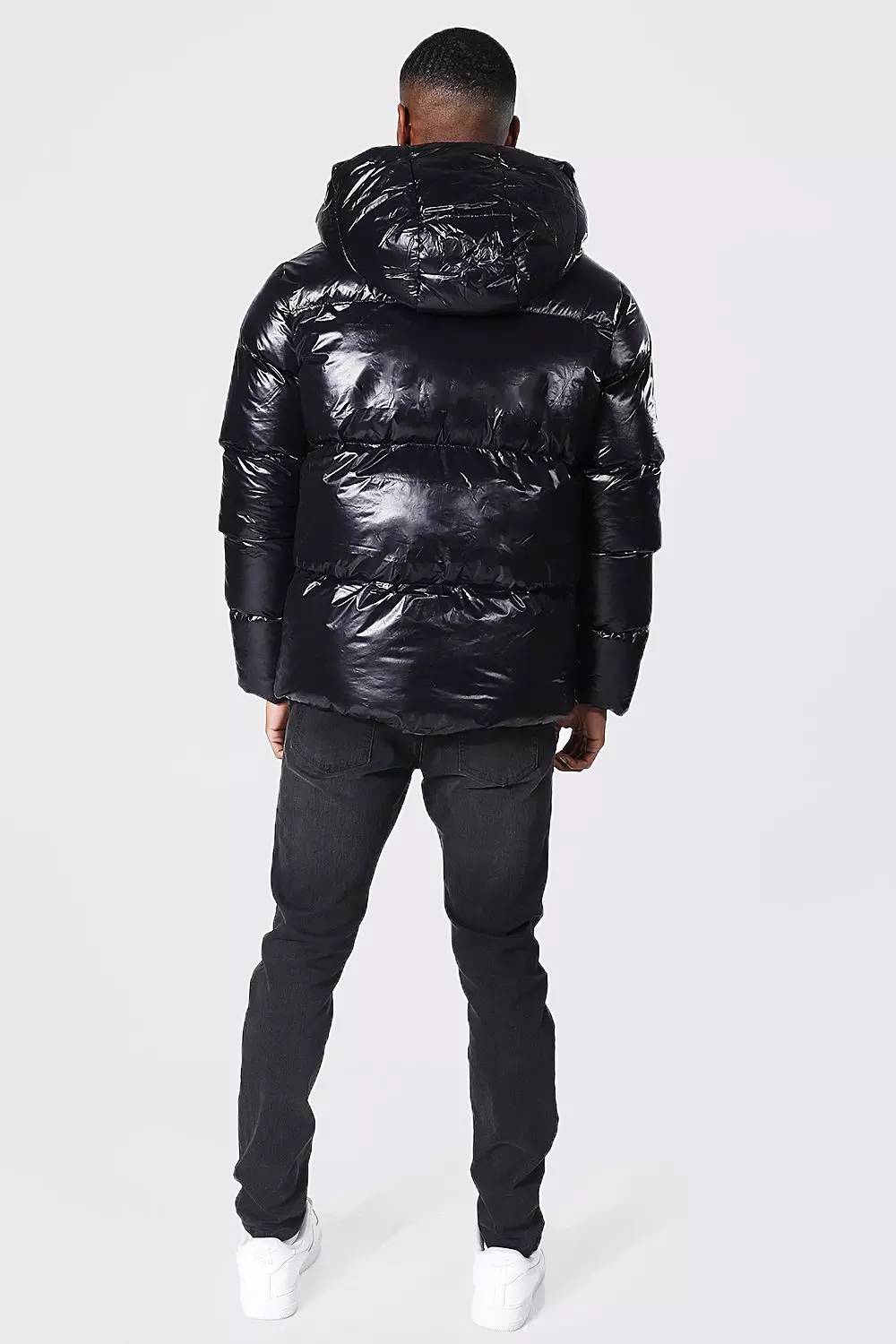 Boohooman high 2024 shine puffer