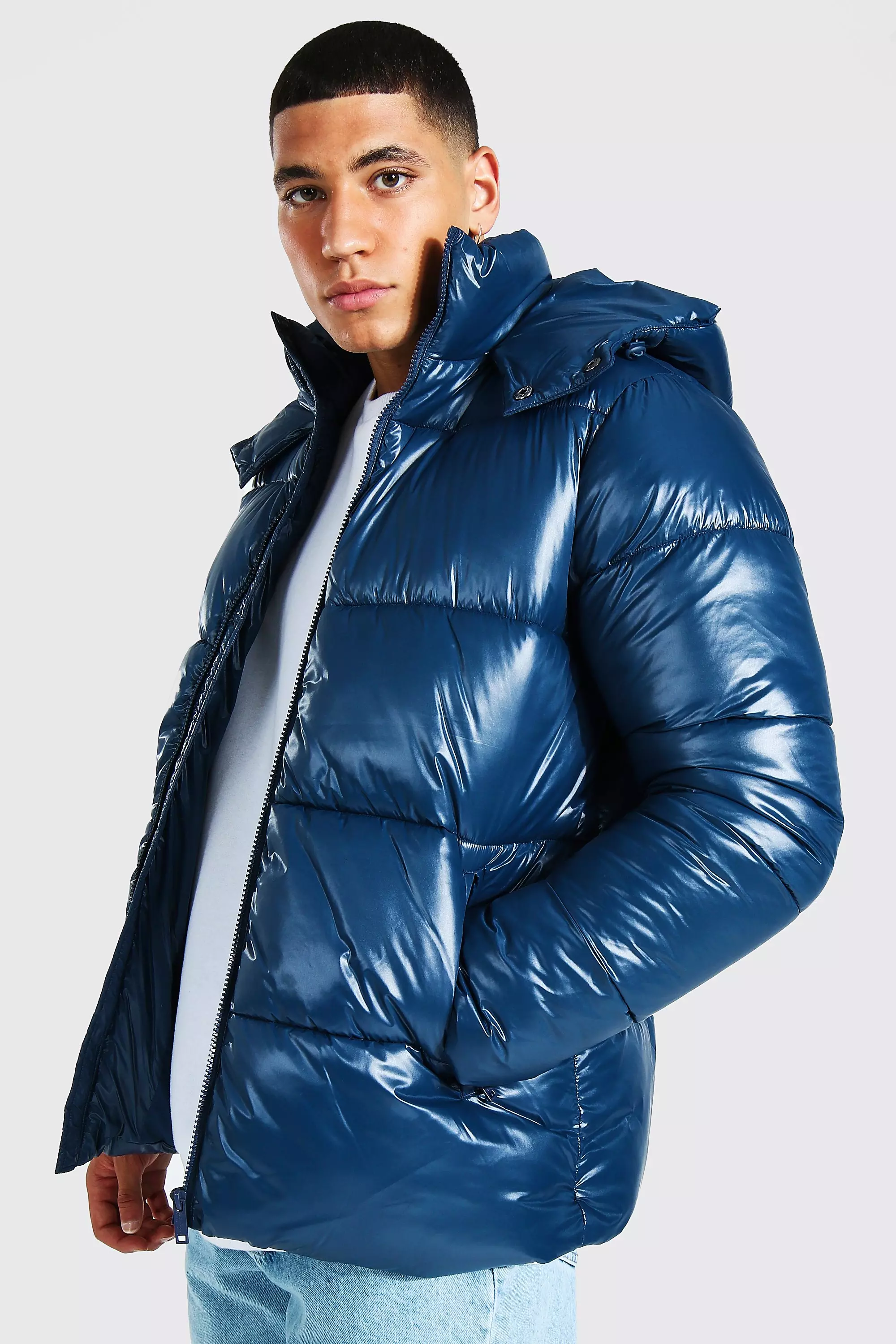 High shine shop puffer jacket mens