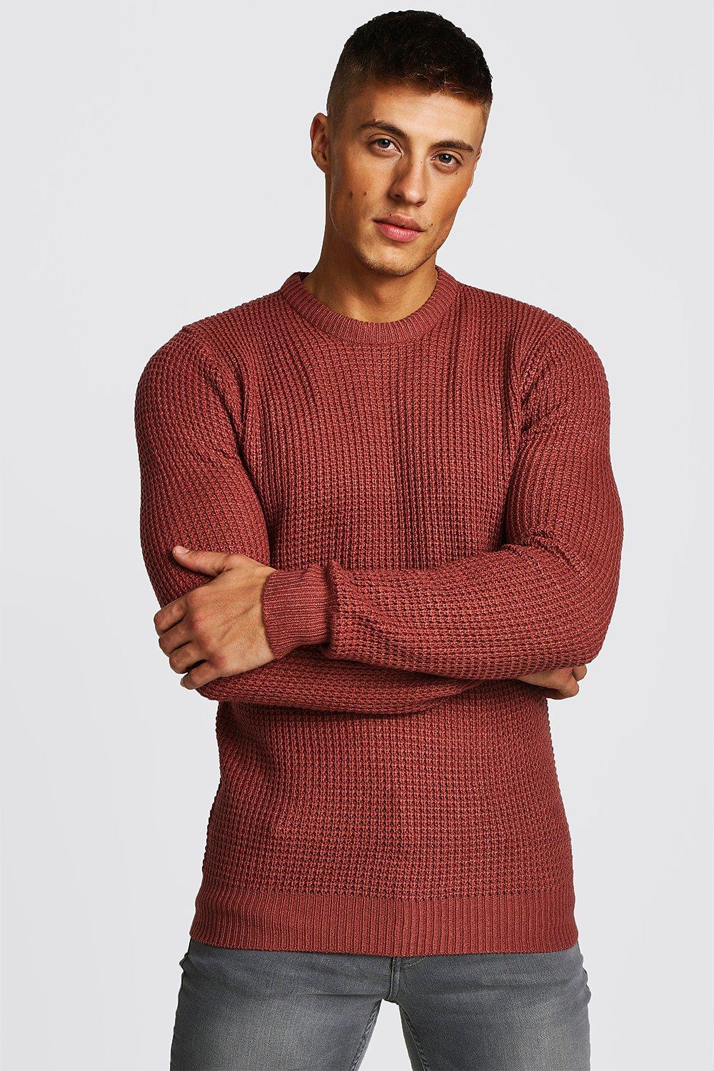 mens pink crew neck jumper