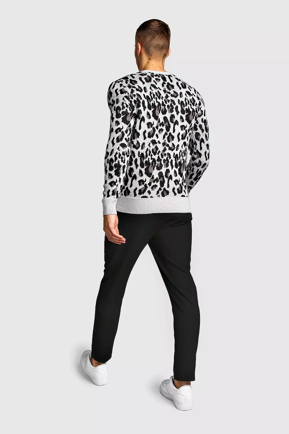 Mens leopard hot sale print jumper