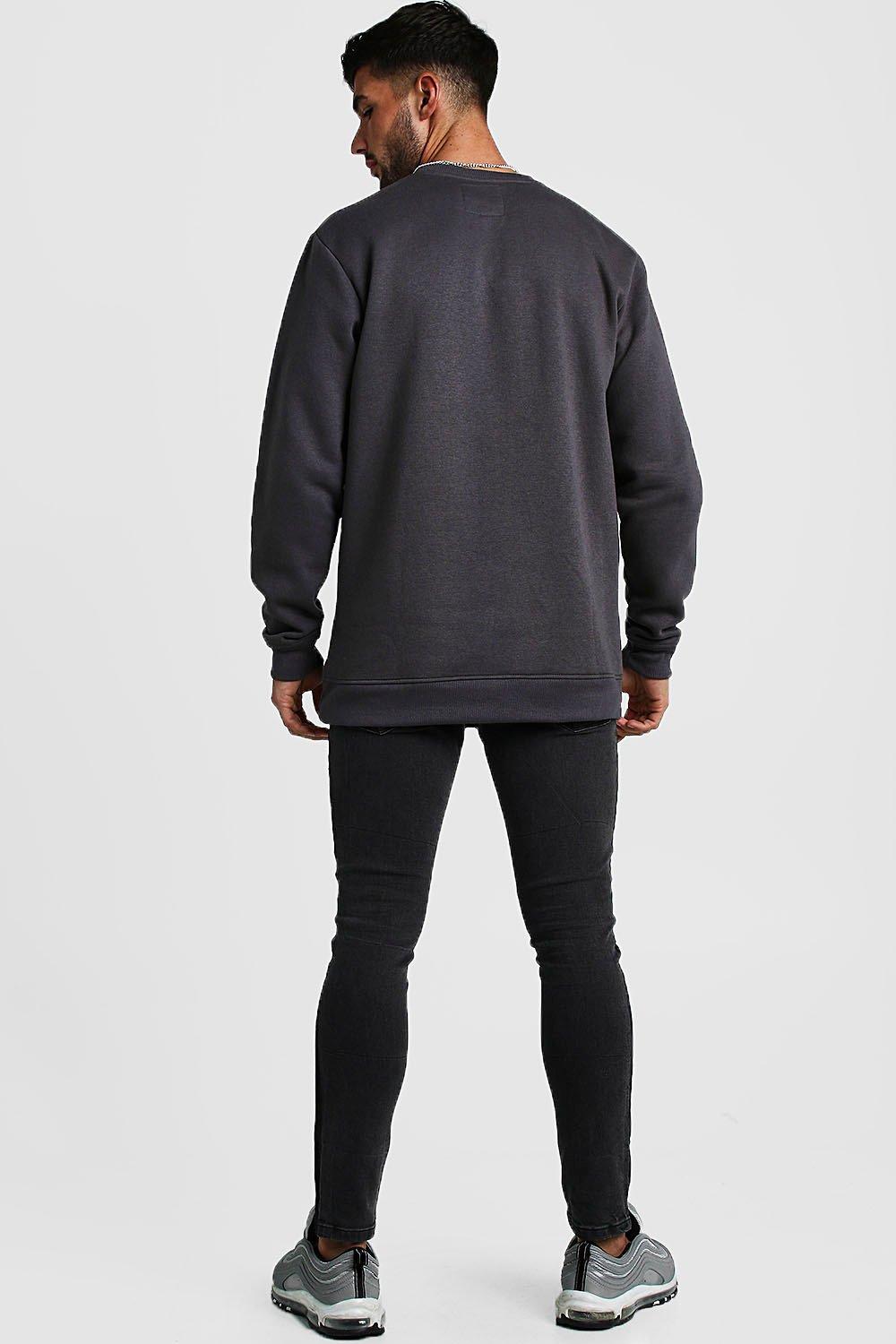 longline crew neck sweatshirt