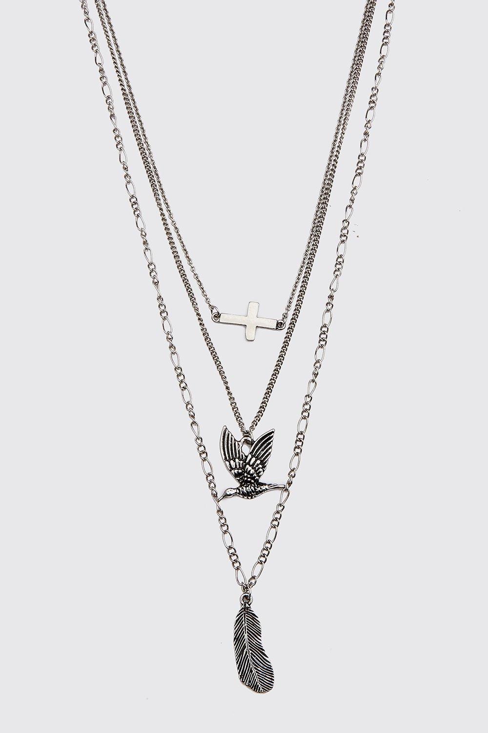 

Колье в три ряда с подвеской, Silver