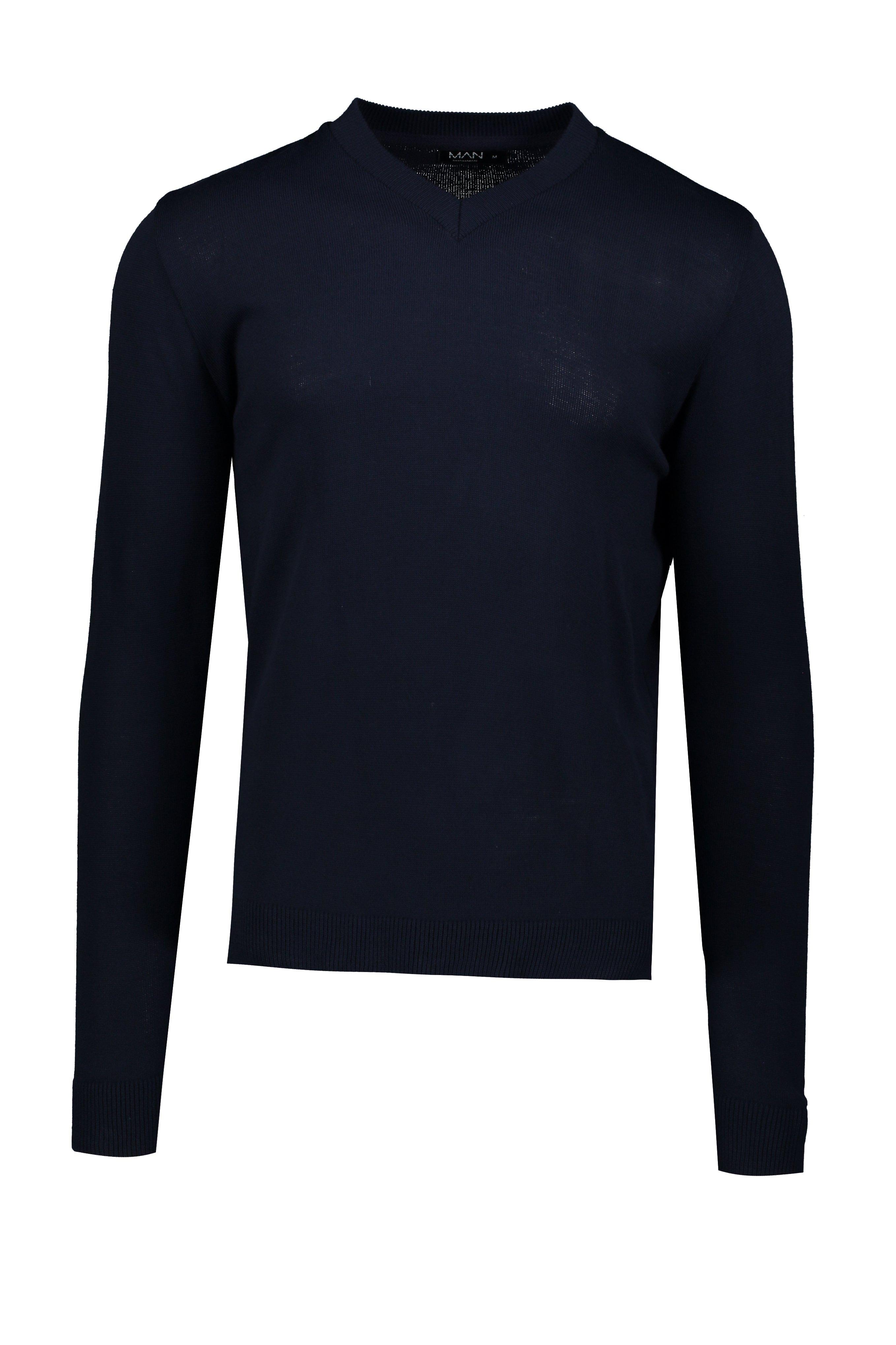 muscle fit v neck jumper