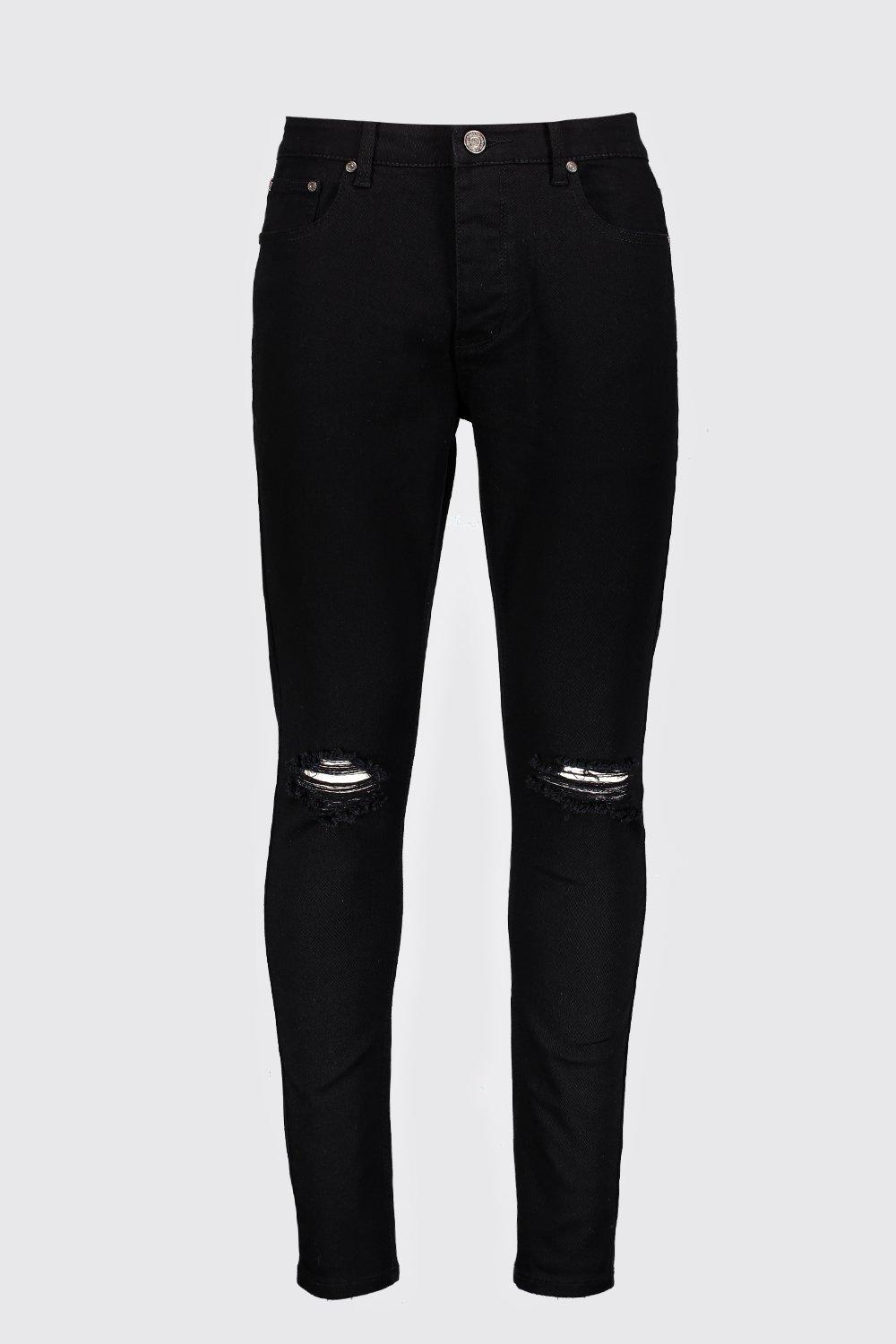 black skinny jeans with holes in knees
