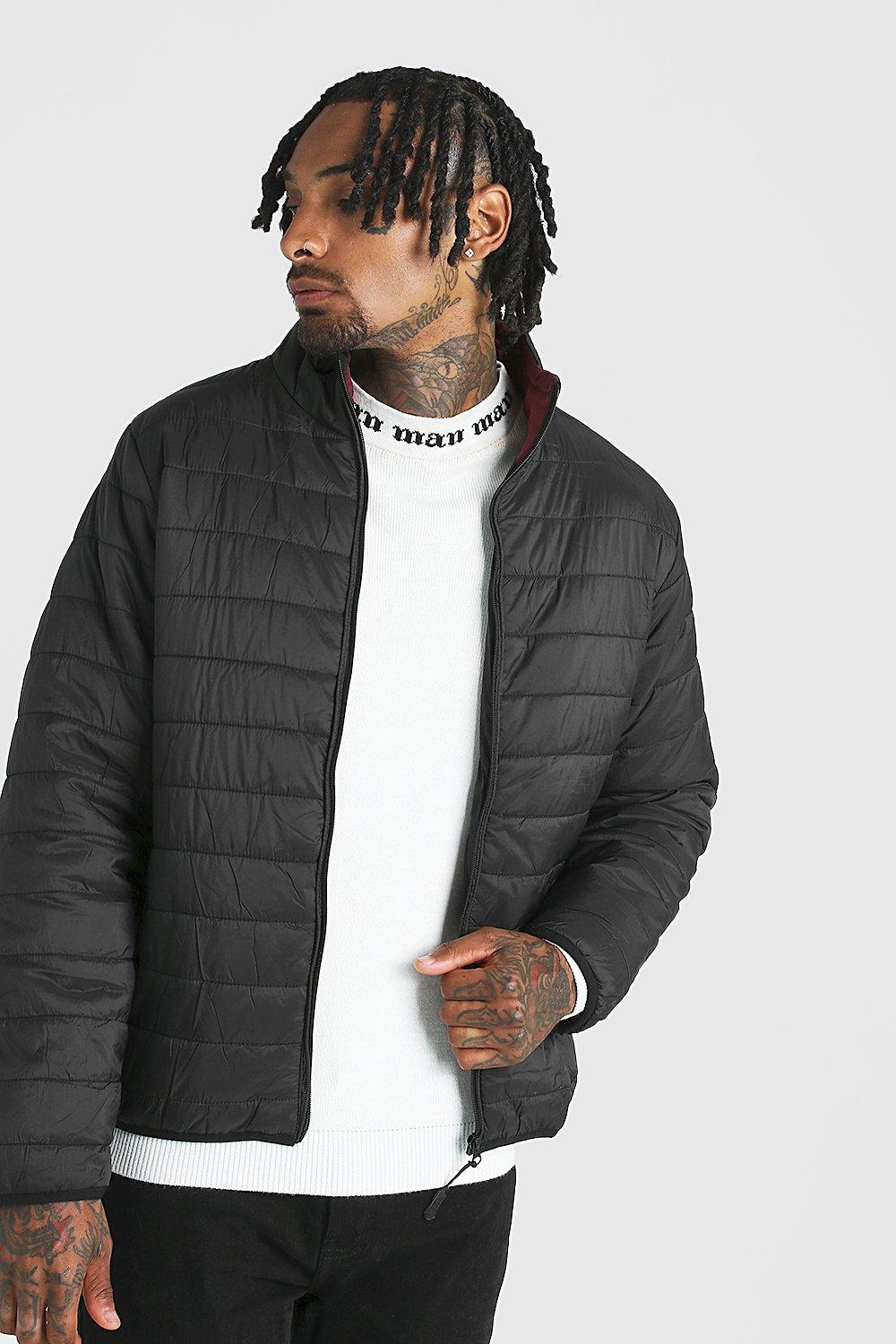 funnel neck quilted jacket