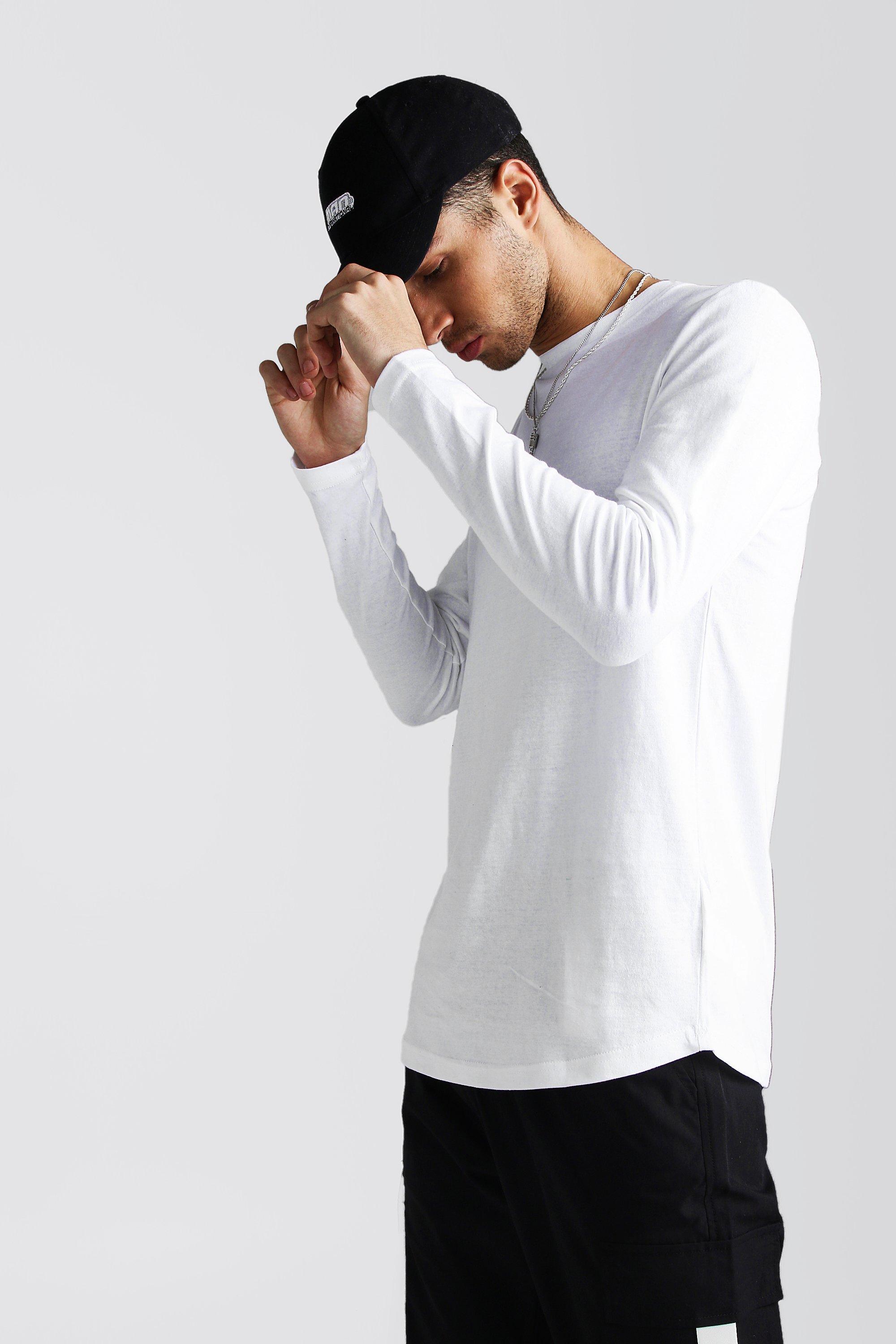 

Футболка с длинными рукавами с фигурной кромкой, White