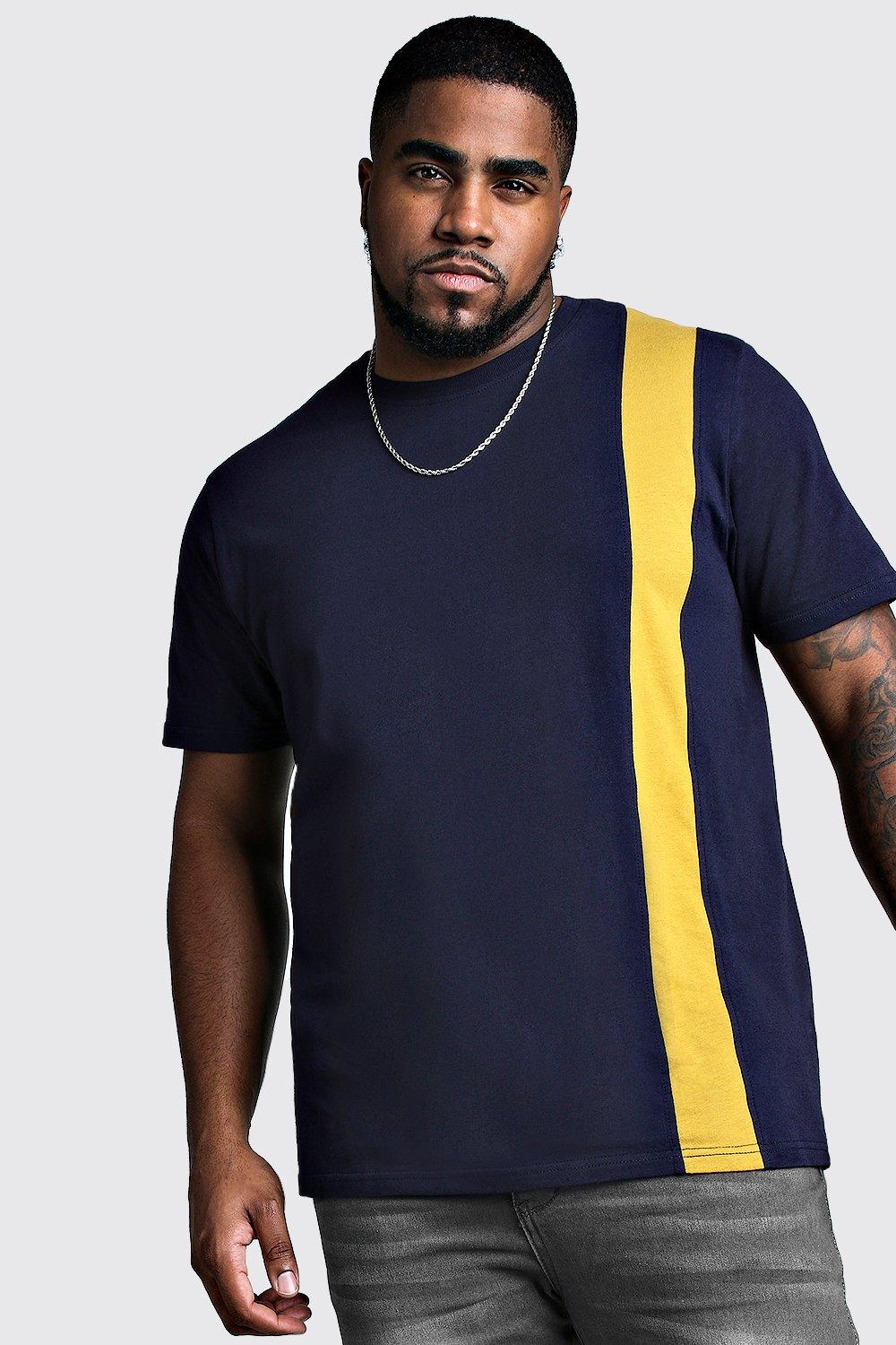 

Big And Tall T-Shirt With Vertical Colour Block, Mustard