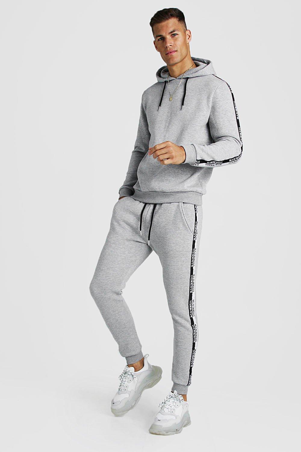 

Спортивный костюм MAN с лапасами и с капюшоном, Grey marl