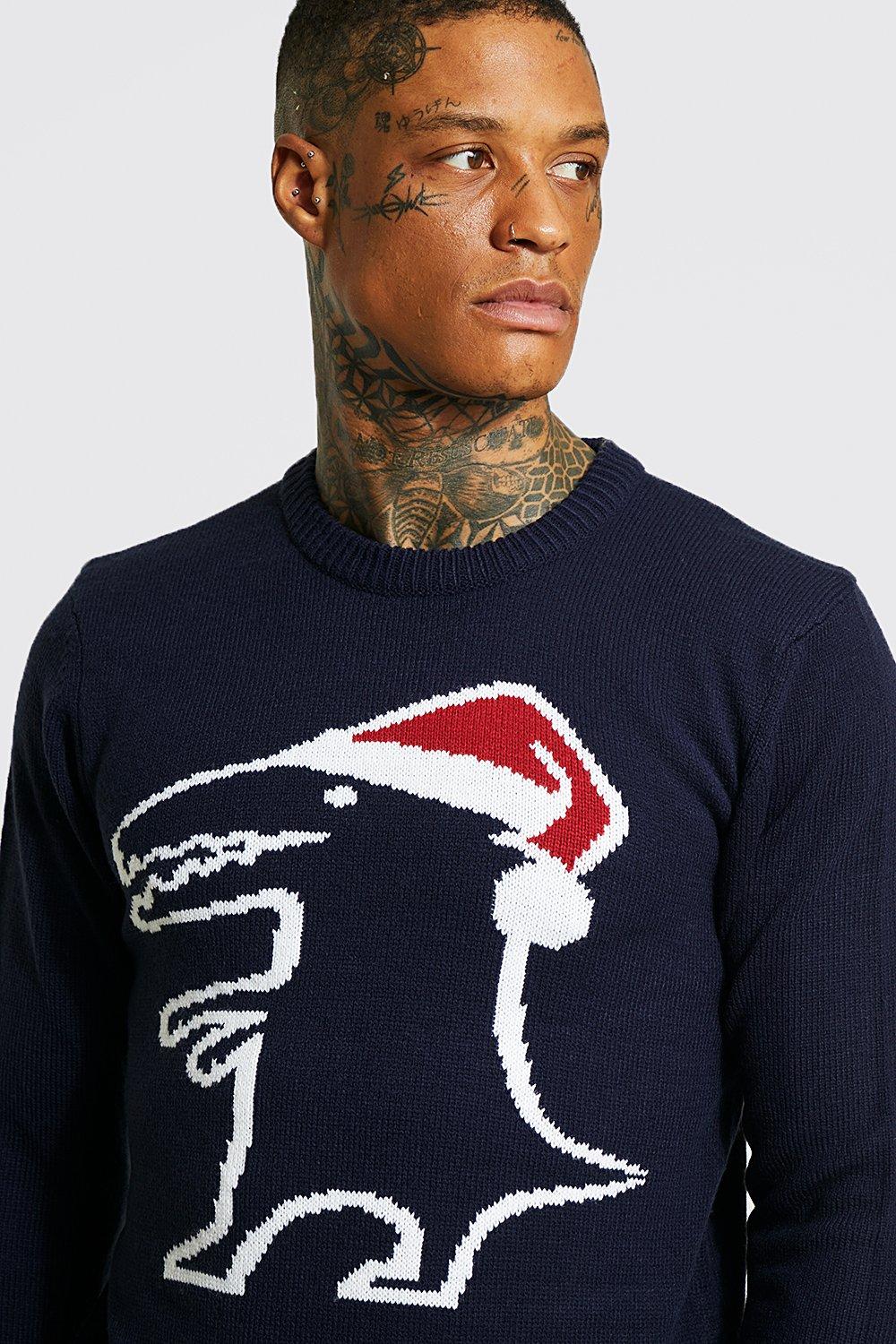 mens dinosaur christmas jumper