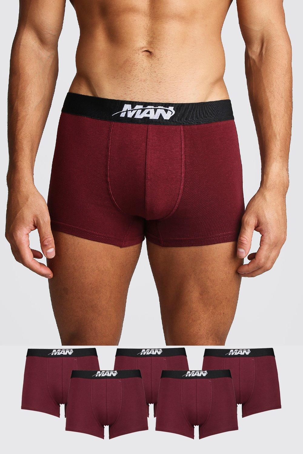 

Набор трусов с логотипом MAN, 5 шт, Burgundy