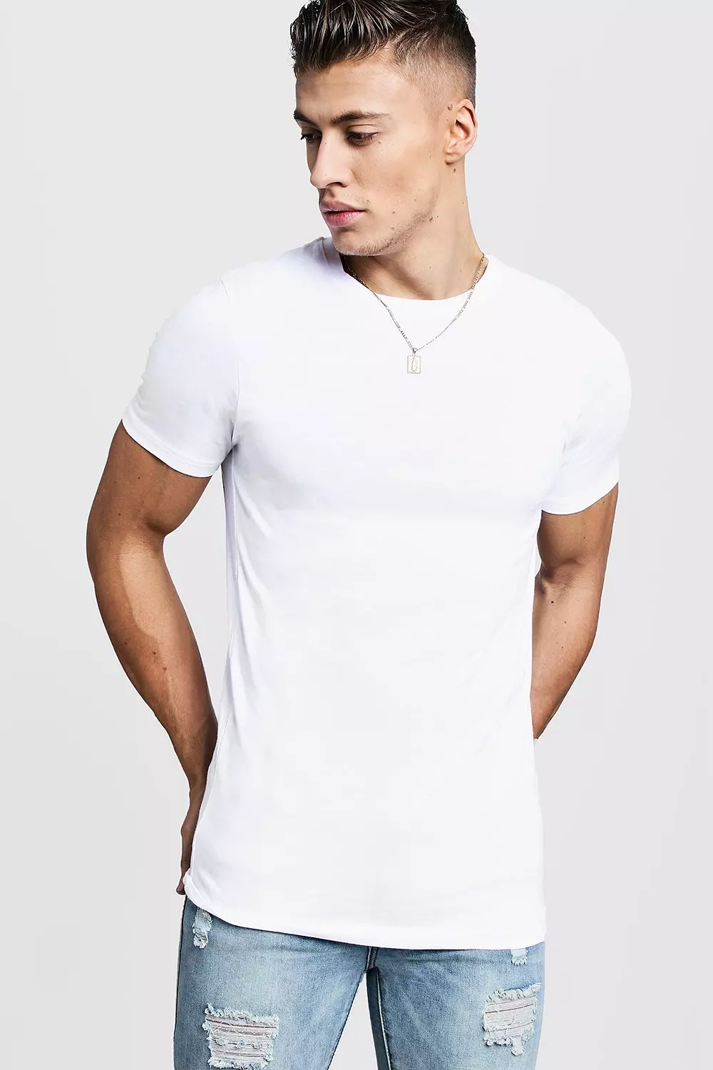 plain white t shirt muscle fit