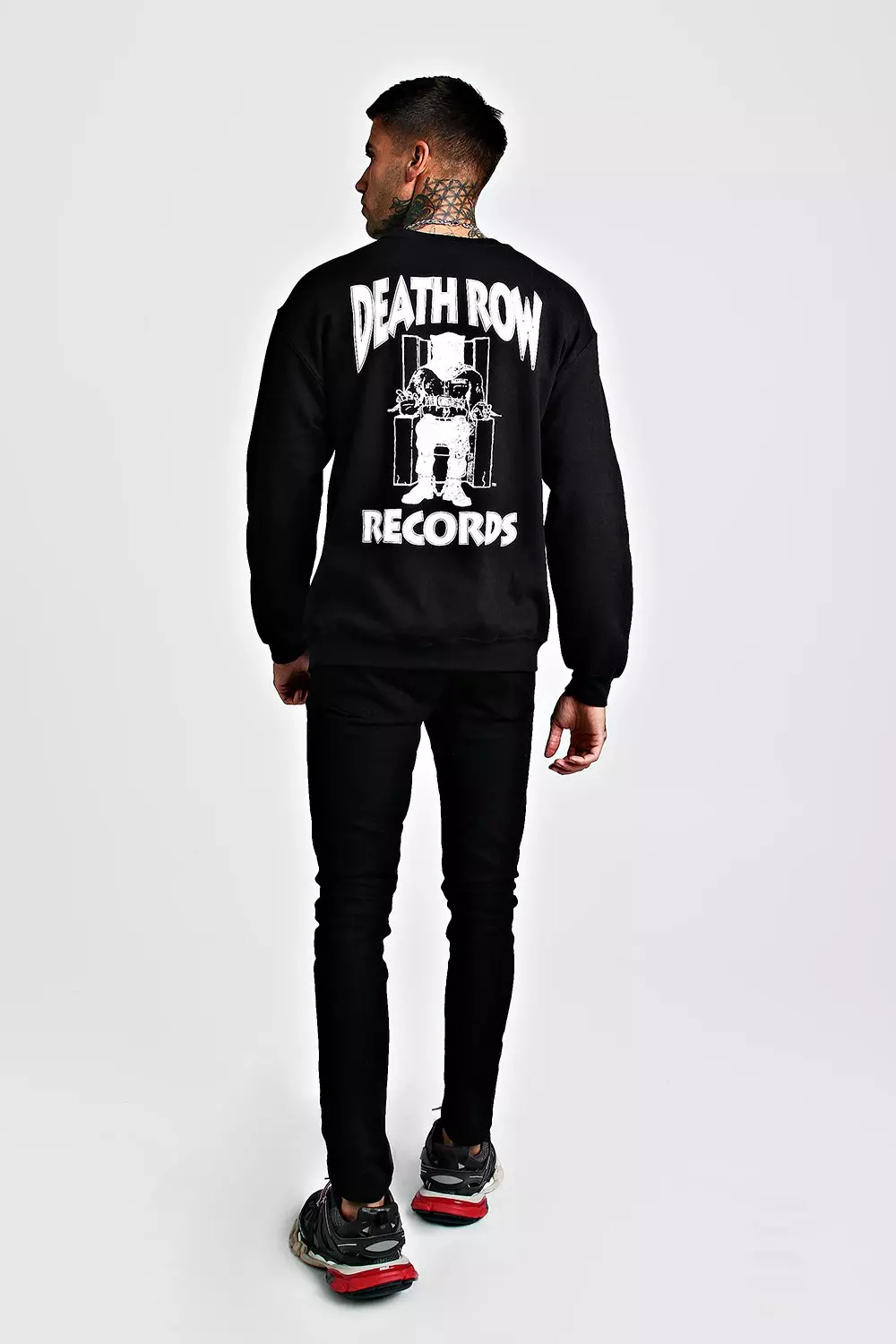 Death Row Records License Front & Back Sweatshirt | boohooMAN USA