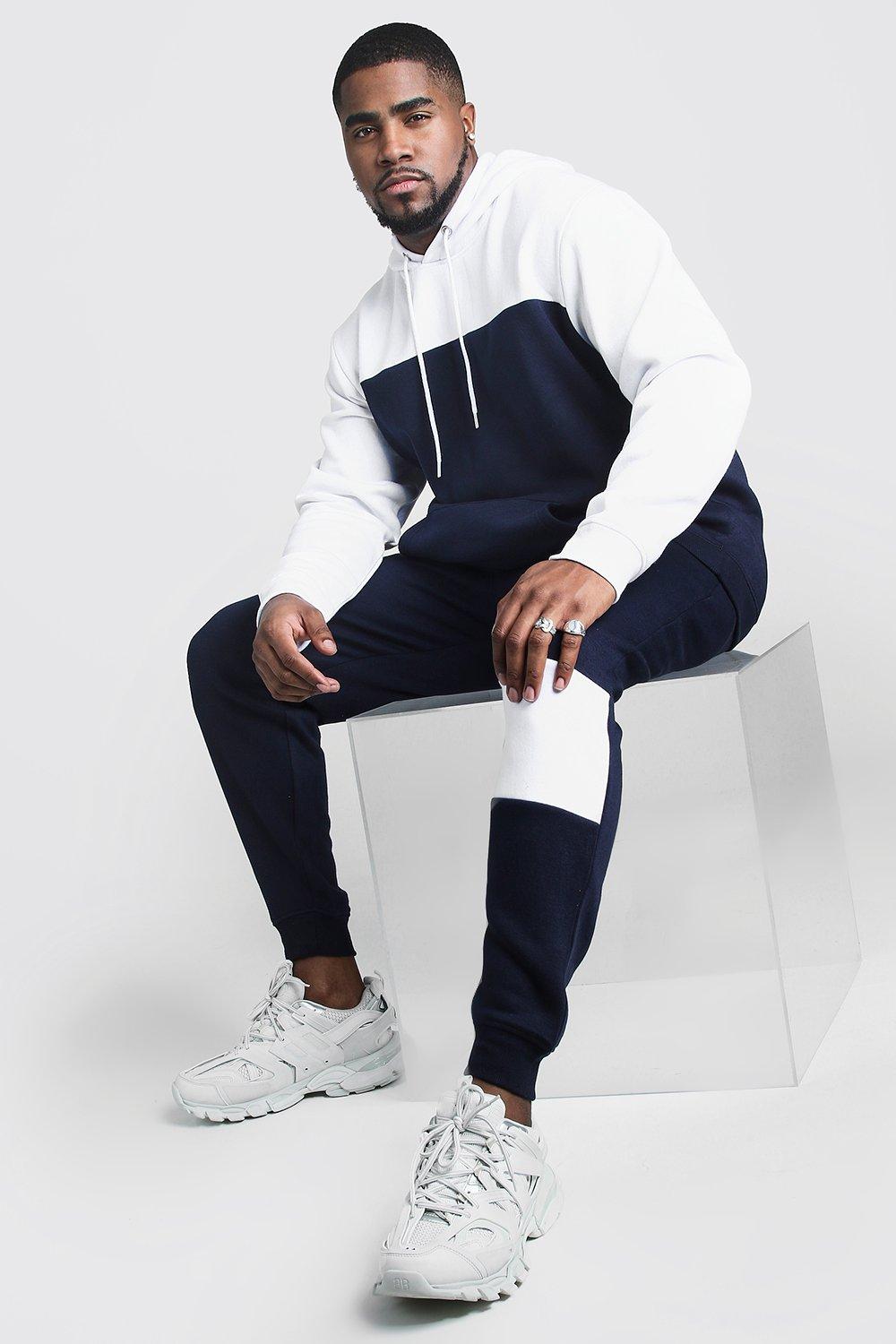 

Big And Tall Colour Block Tracksuit, Navy