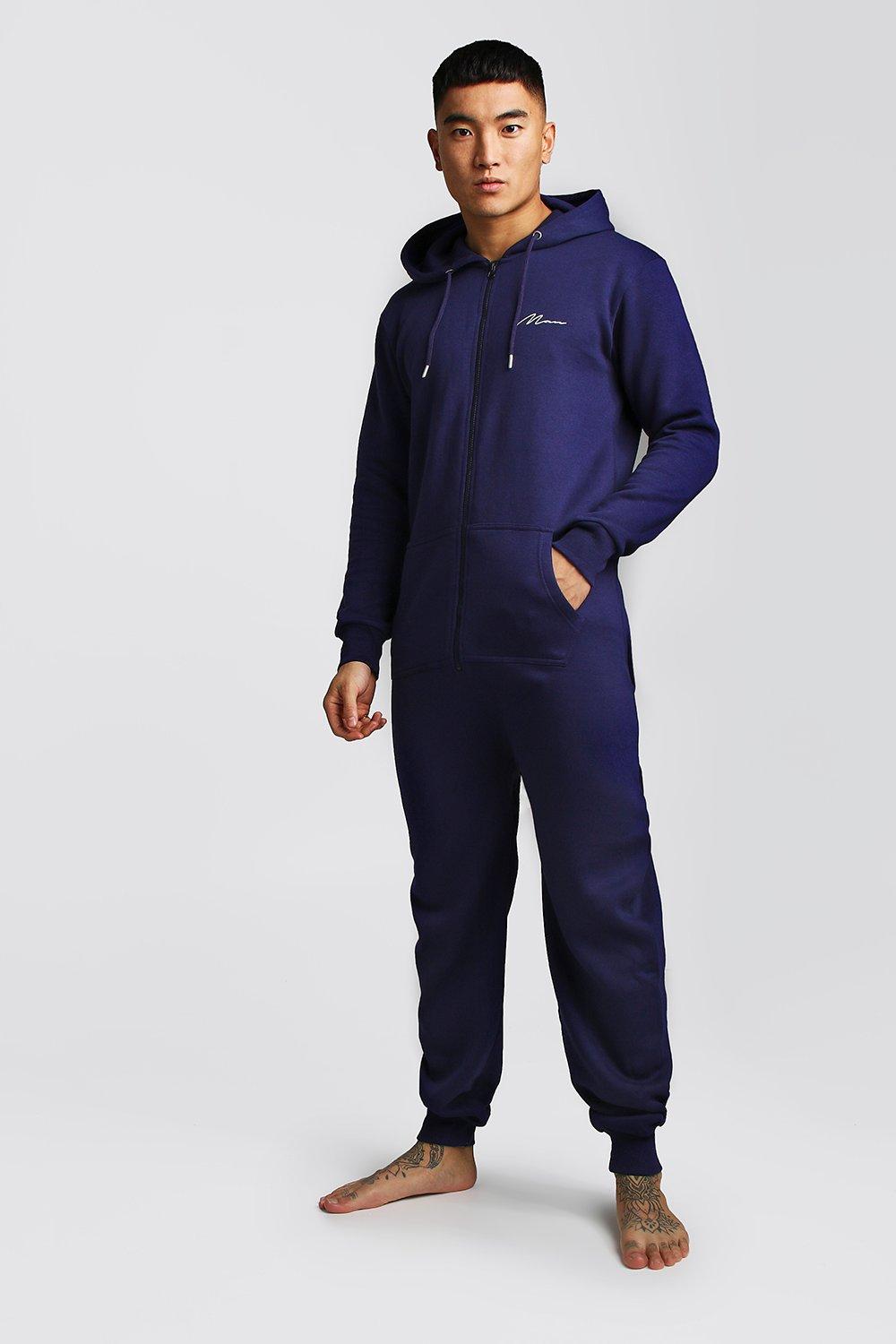 

MAN Script Onesie, Navy